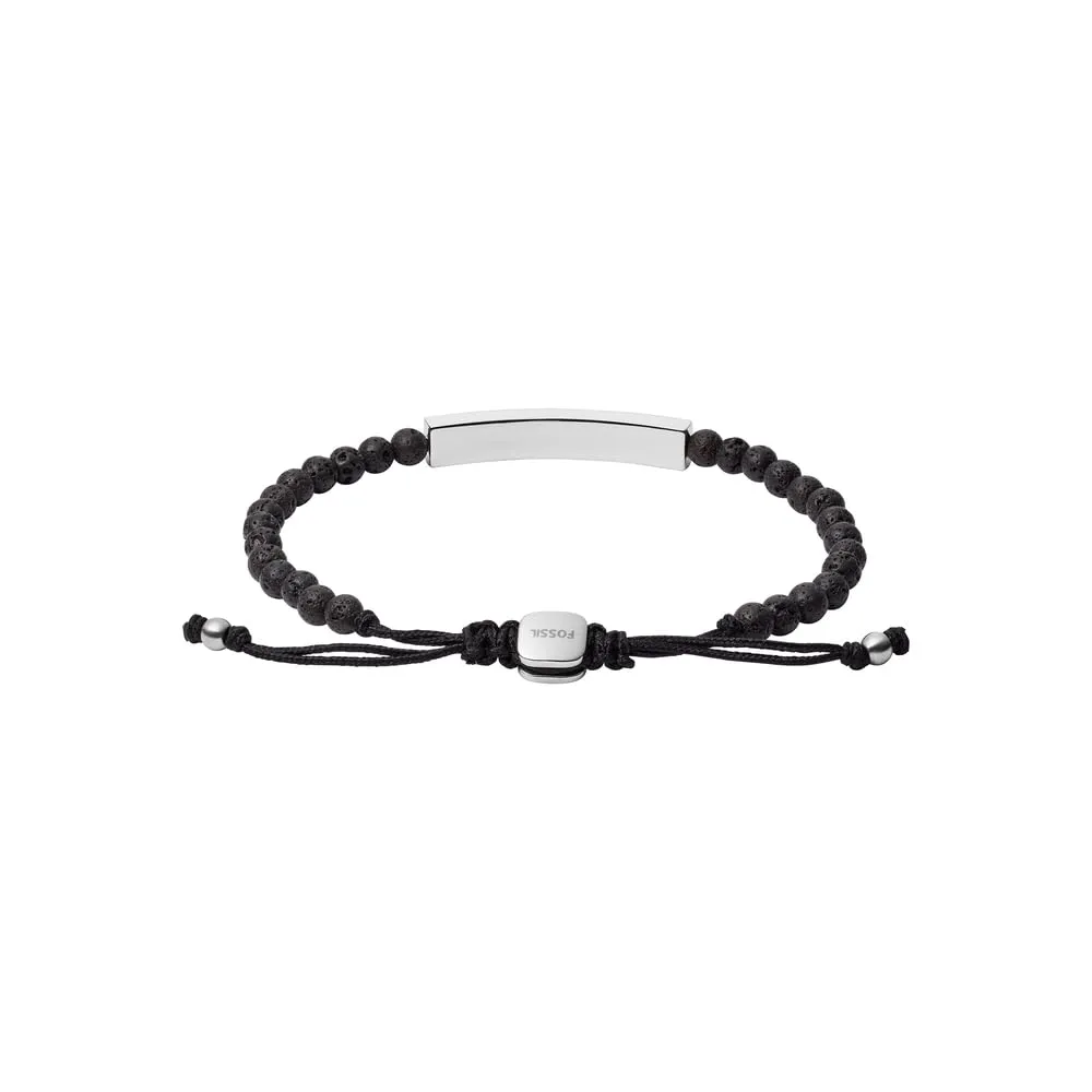 Fossil Vintage Casual Bracciale Da Uomo in Pietra Semi-Preziosa Nero JF03247040 - immagine 3