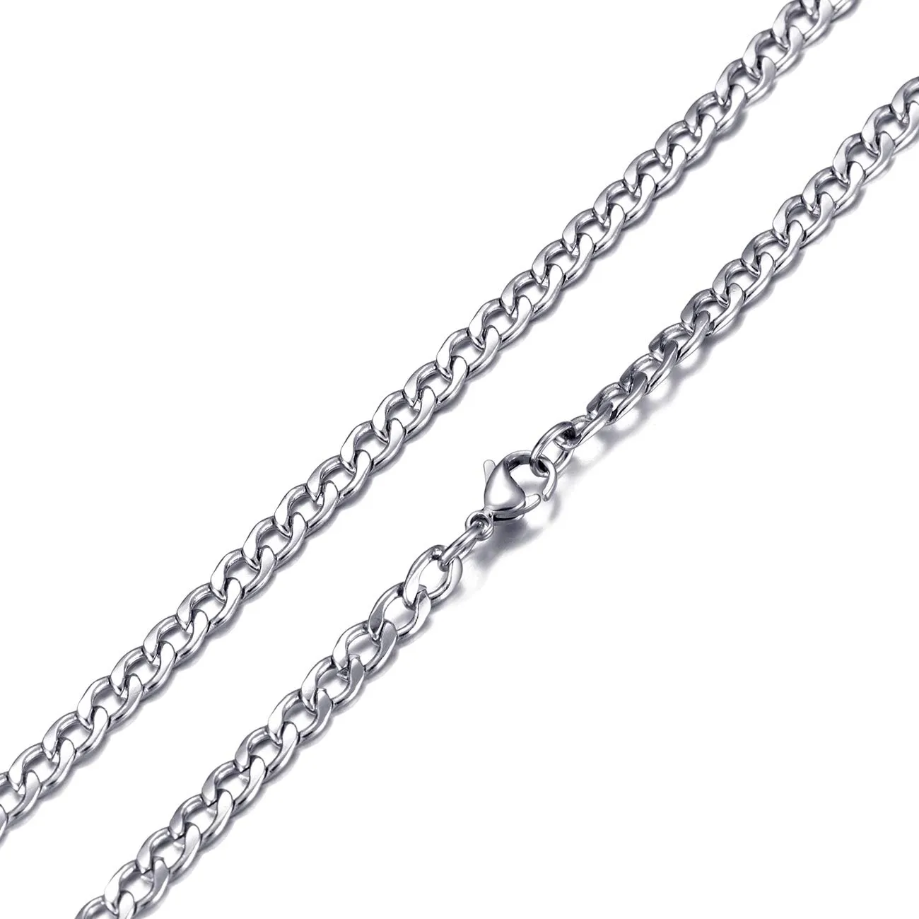 MASADA Collana da uomo in acciaio inossidabile a maglie larghe, argento e oro - immagine 3