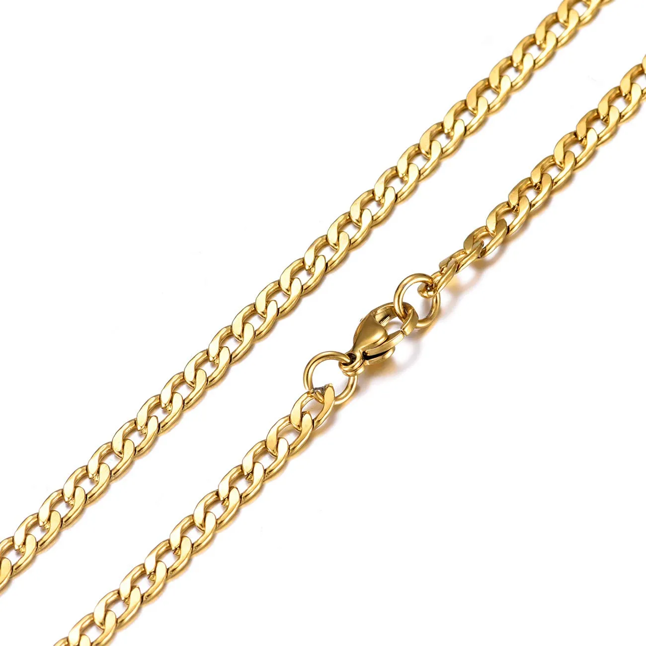 MASADA Collana da uomo in acciaio inossidabile 316L, catena a maglie larghe, argento e oro - immagine 3