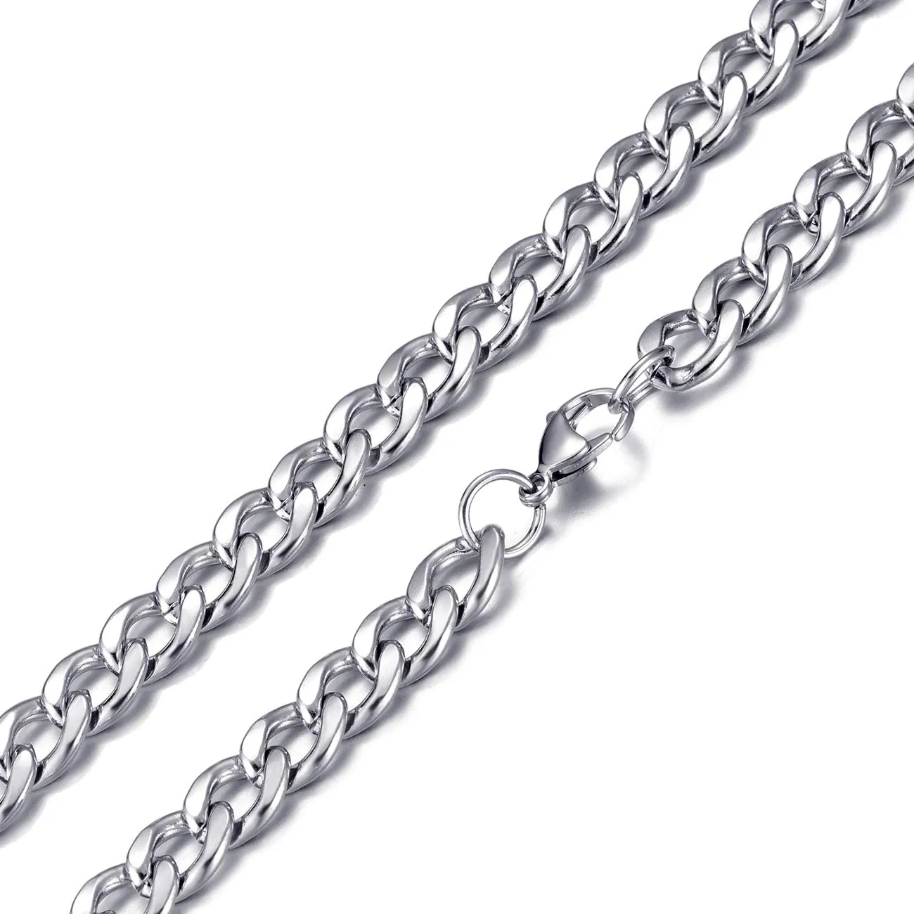 MASADA Collana da uomo in acciaio inossidabile 316L, catena a maglie larghe, argento e oro - immagine 3
