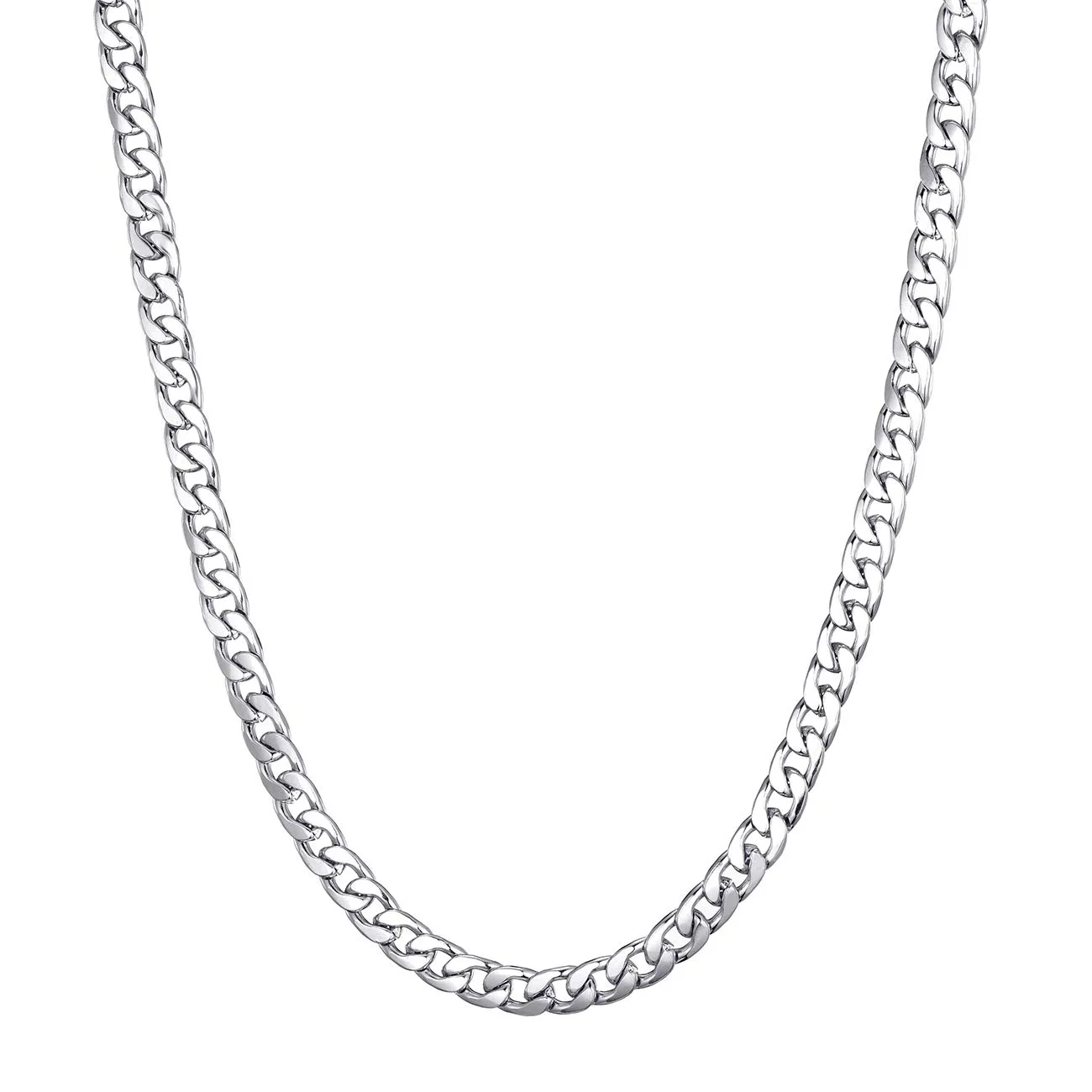 MASADA Collana da uomo in acciaio inossidabile 316L, catena a maglie larghe, Argento, 56 cm - immagine 2