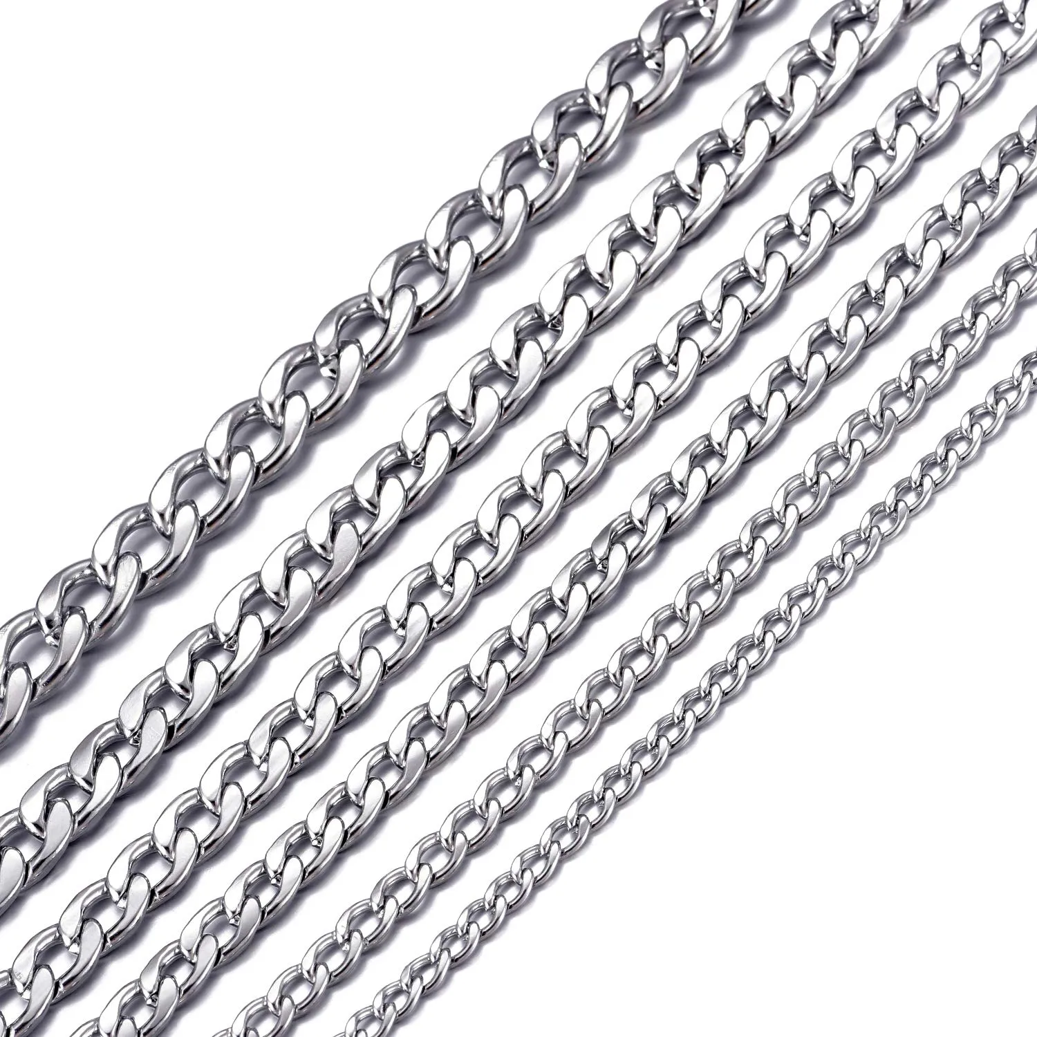 MASADA Collana da uomo in acciaio inossidabile 316L, catena larga, argento e oro - immagine 1