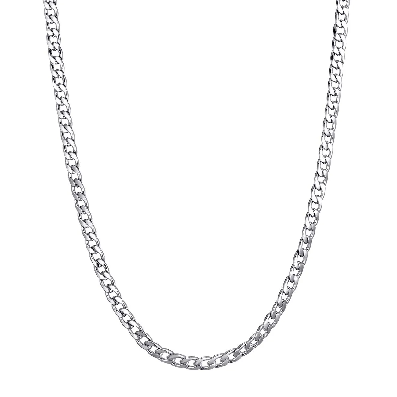 MASADA Collana da uomo in acciaio inossidabile 316L, catena a maglie larghe, argento e oro - immagine 2
