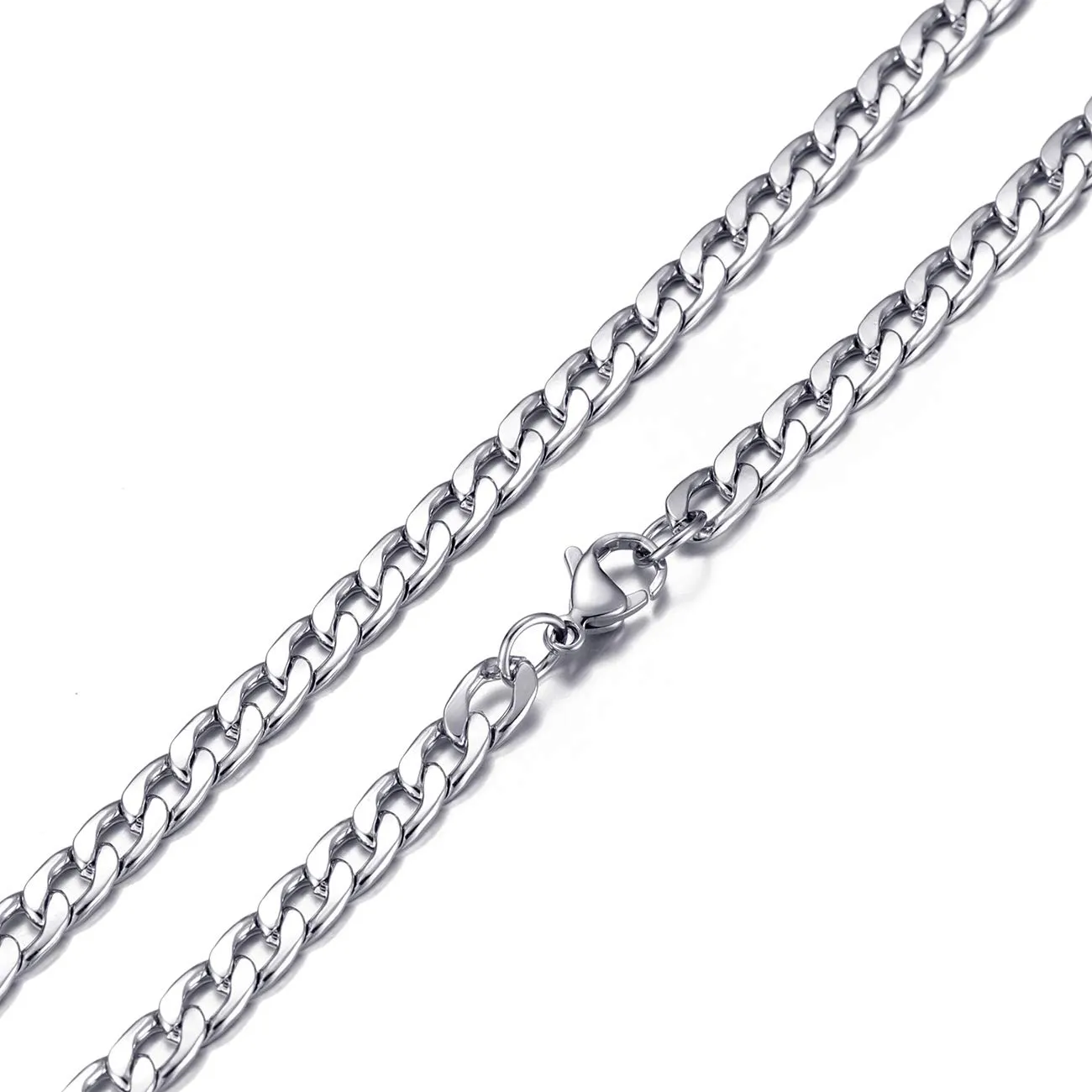 MASADA Collana da uomo in acciaio inossidabile 316L, catena a maglie larghe, argento e oro - immagine 3