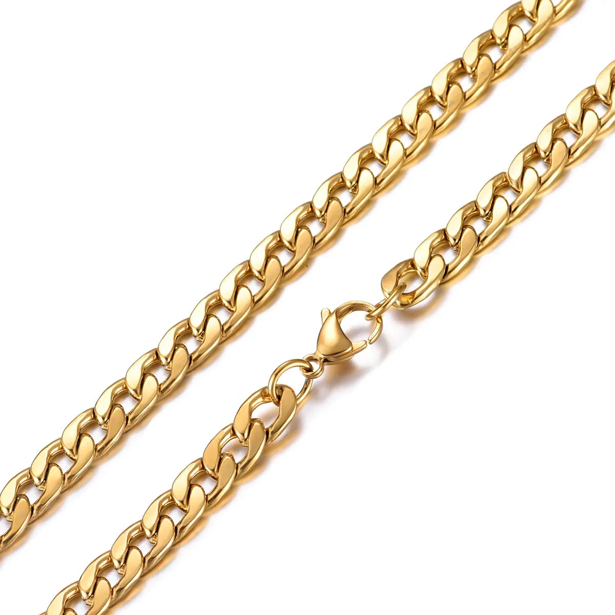 MASADA Collana da uomo in acciaio inossidabile, catena a maglie larghe, 52 cm - immagine 3
