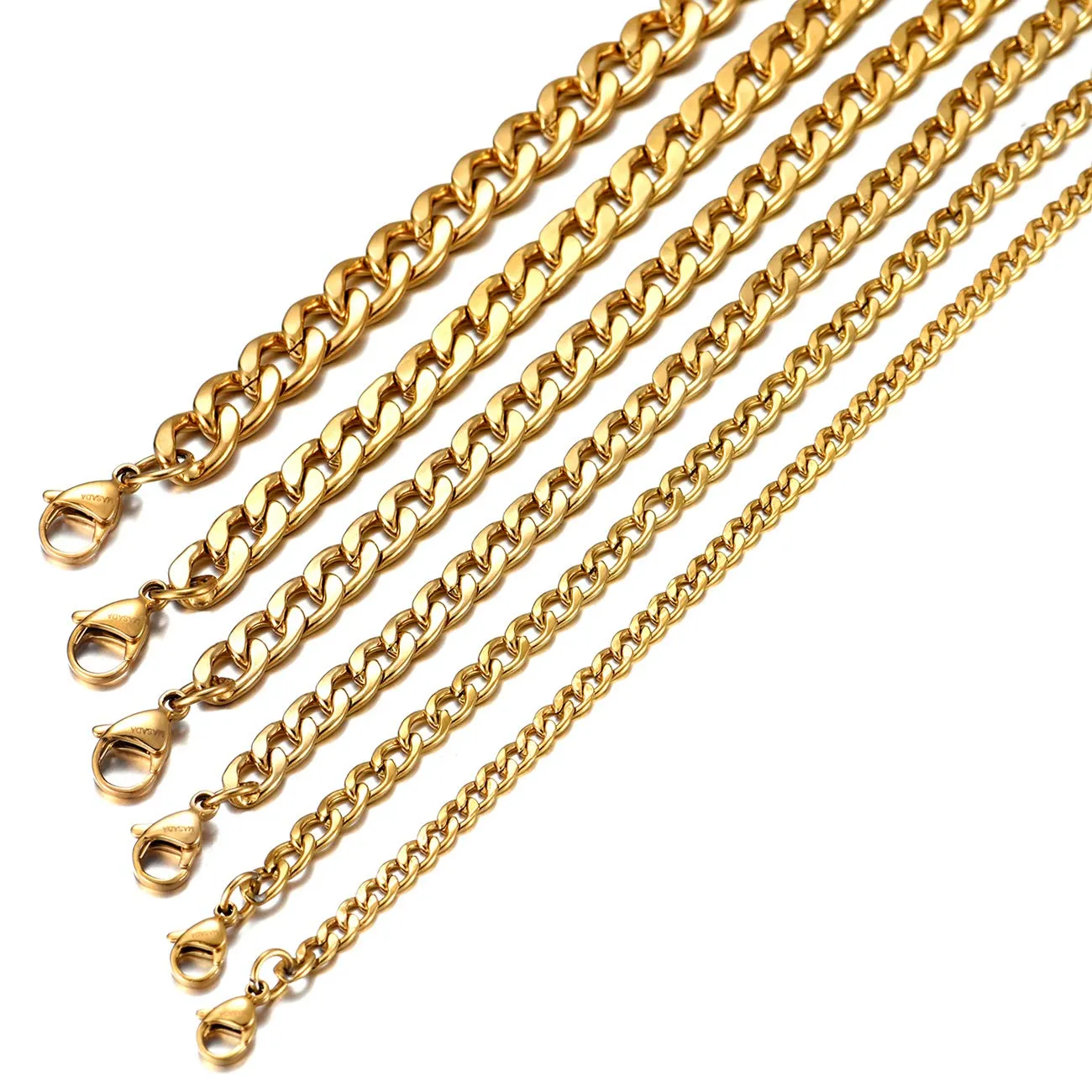 MASADA Collana da uomo in acciaio inossidabile, catena a maglie larghe, 52 cm - immagine 5