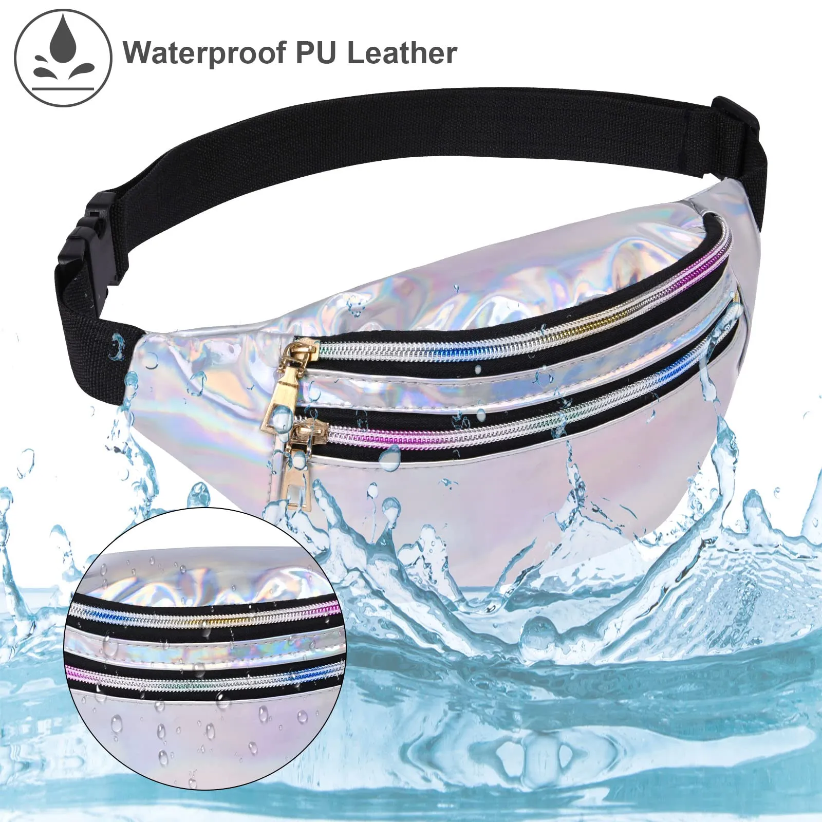 Flintronic Marsupio da Donna, 2 Pezzi, Impermeabile e Regolabile, Pelle PU - immagine 4
