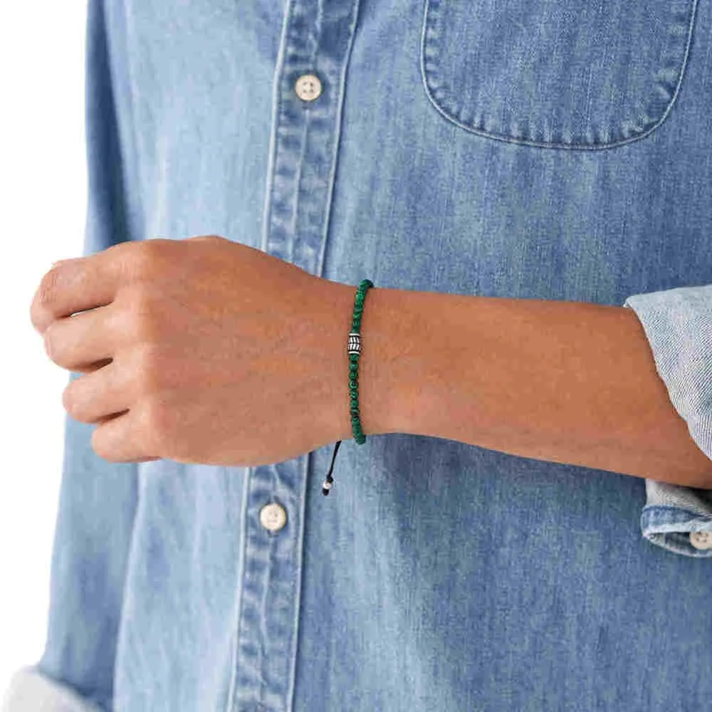 Fossil Bracciale da Uomo in Acciaio Inossidabile Argento Verde, JF04415040 - immagine 3