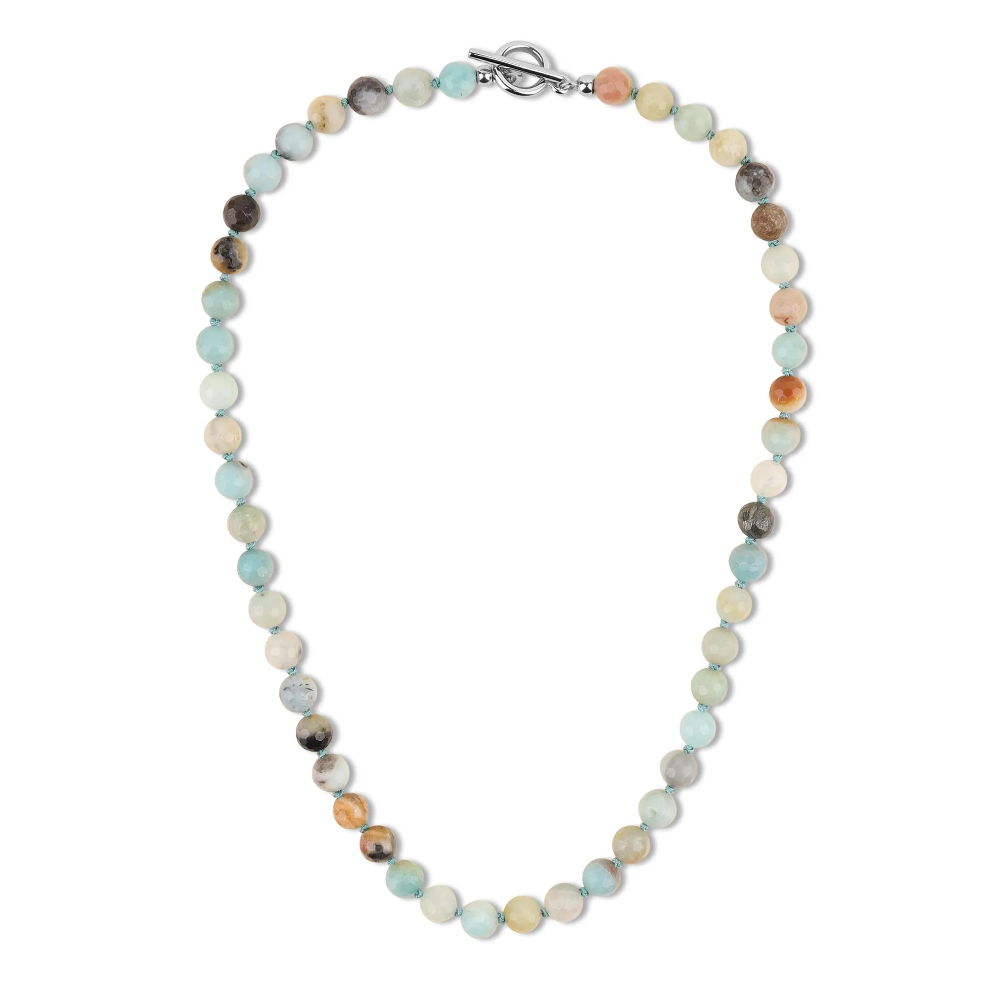 GAVU Collana da Uomo in Amazzonite con Chiusura Barra T, 50cm - immagine 1