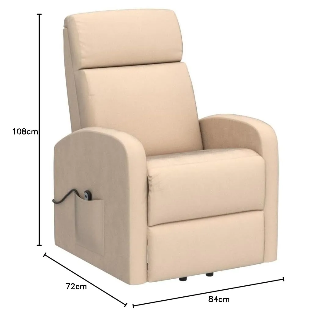 Poltrone Italia Poltrona Alzapersona Relax Reclinazione Elettrica Microfibra Cammello - immagine 3