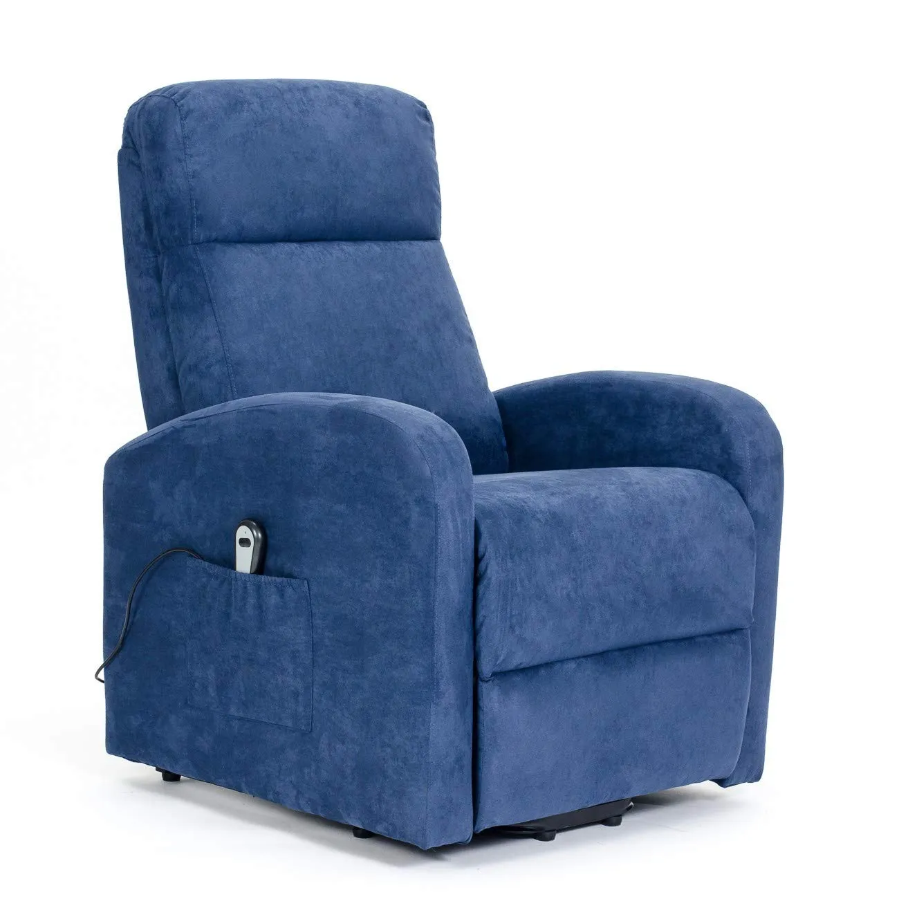 Poltrone Italia Chanel1 Poltrona Alzapersona Relax Reclinazione Elettrica Microfibra Antimacchia Azzurro - immagine 1