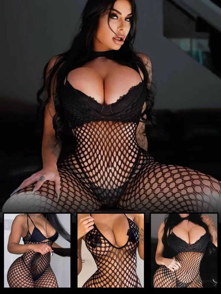 Buitifo Donna Fishnet Bodystocking Pigiama, Nero DD, Taglia unica - immagine 3