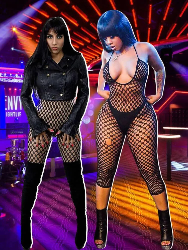 Buitifo Donna Fishnet Bodystocking Pigiama, Nero DD, Taglia unica - immagine 5