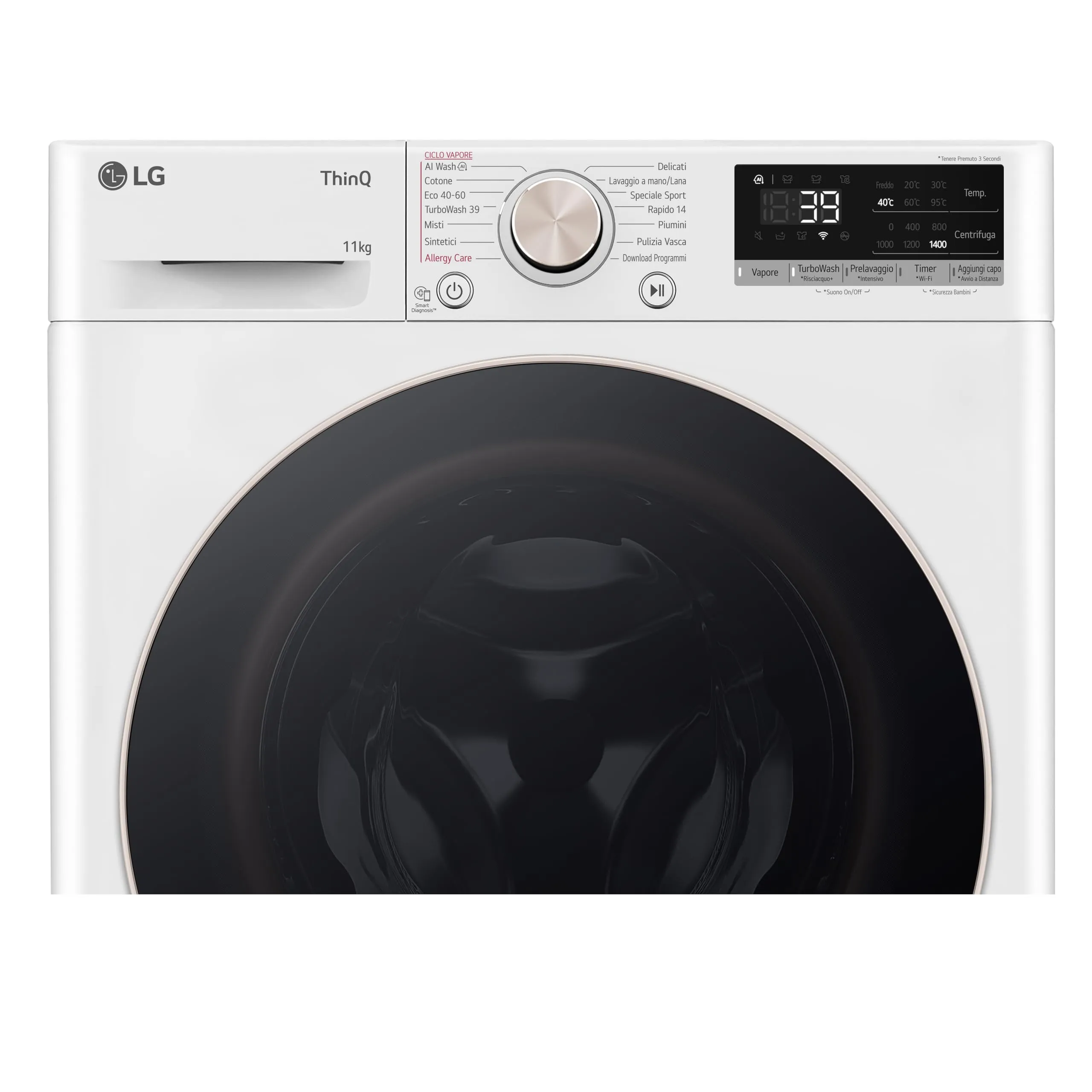 LG F4R7011TSWG Lavatrice AI DD 11kg, Serie R7, Classe A-10%, 1400 giri, TurboWash 360, Vapore, Wi-Fi, Bianco - immagine 10