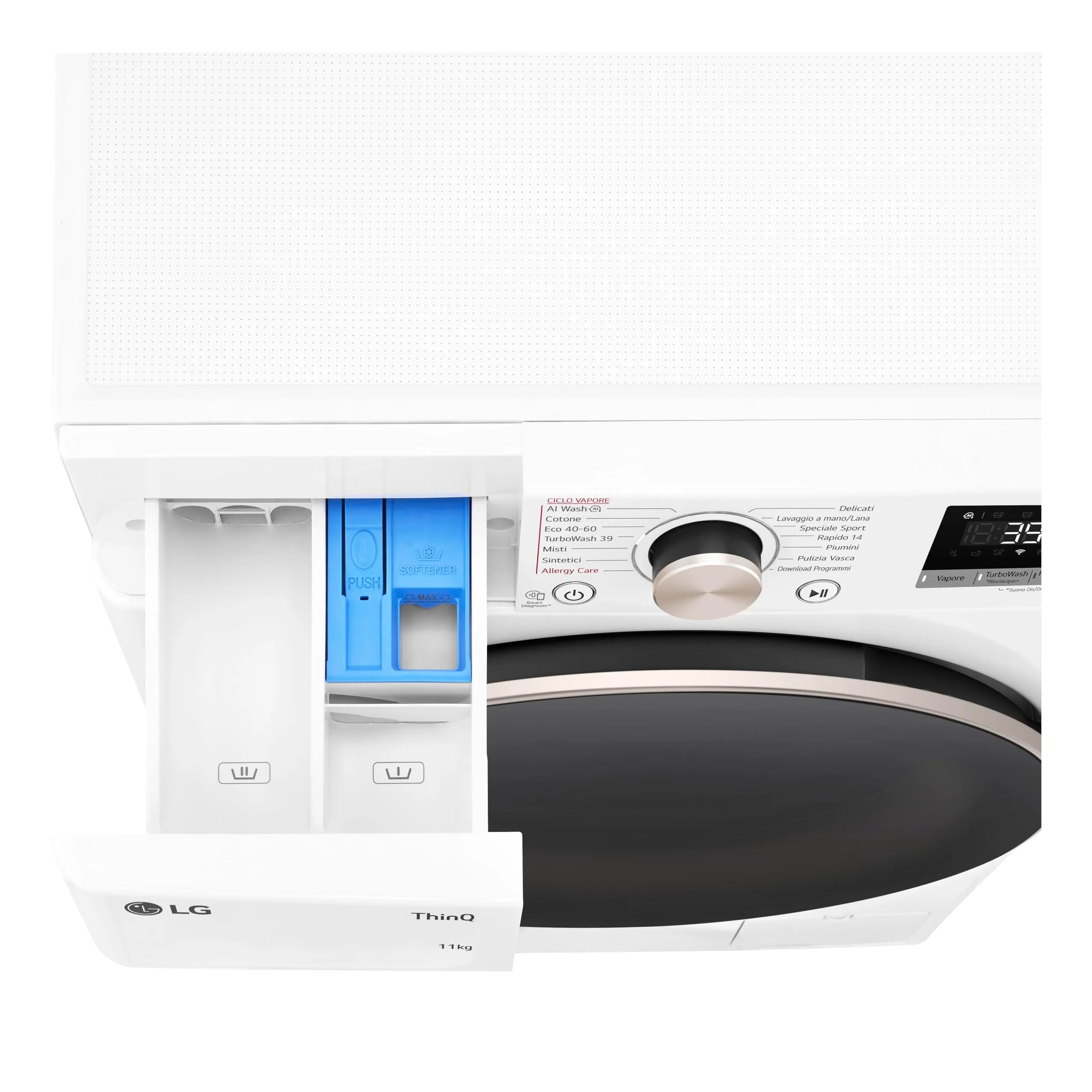 LG F4R7011TSWG Lavatrice AI DD 11kg, Serie R7, Classe A-10%, 1400 giri, TurboWash 360, Vapore, Wi-Fi, Bianco - immagine 11