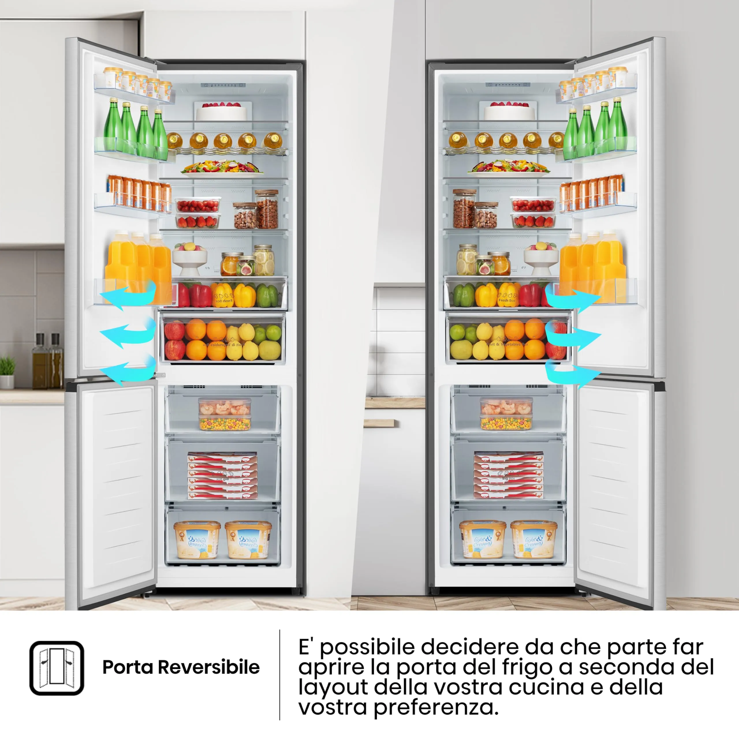 Hisense MC60331IE Frigorifero Combinato Total No Frost, Inox, 200 cm, 336 Litri, Classe E - immagine 4