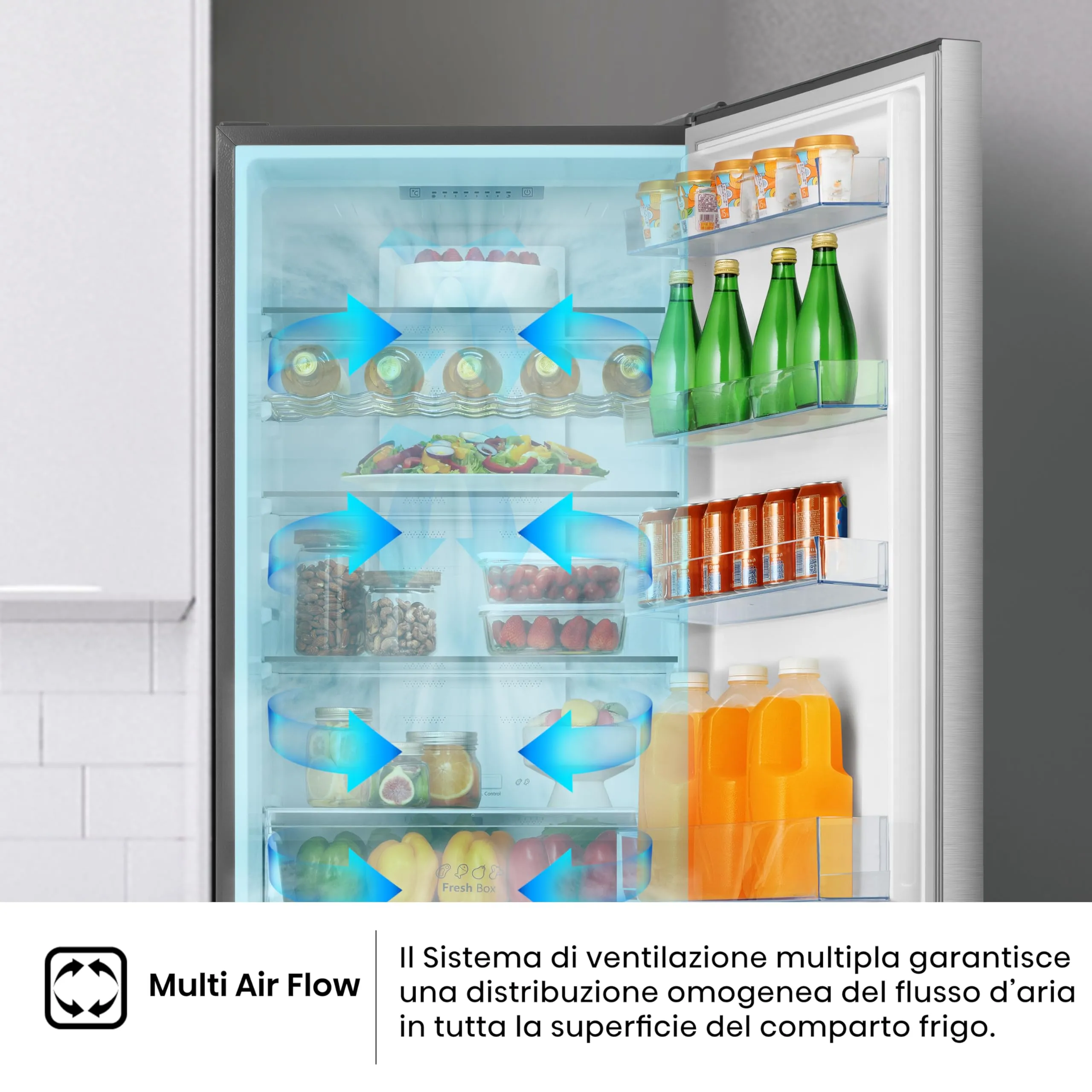 Hisense MC60331IE Frigorifero Combinato Total No Frost, Inox, 200 cm, 336 Litri, Classe E - immagine 6