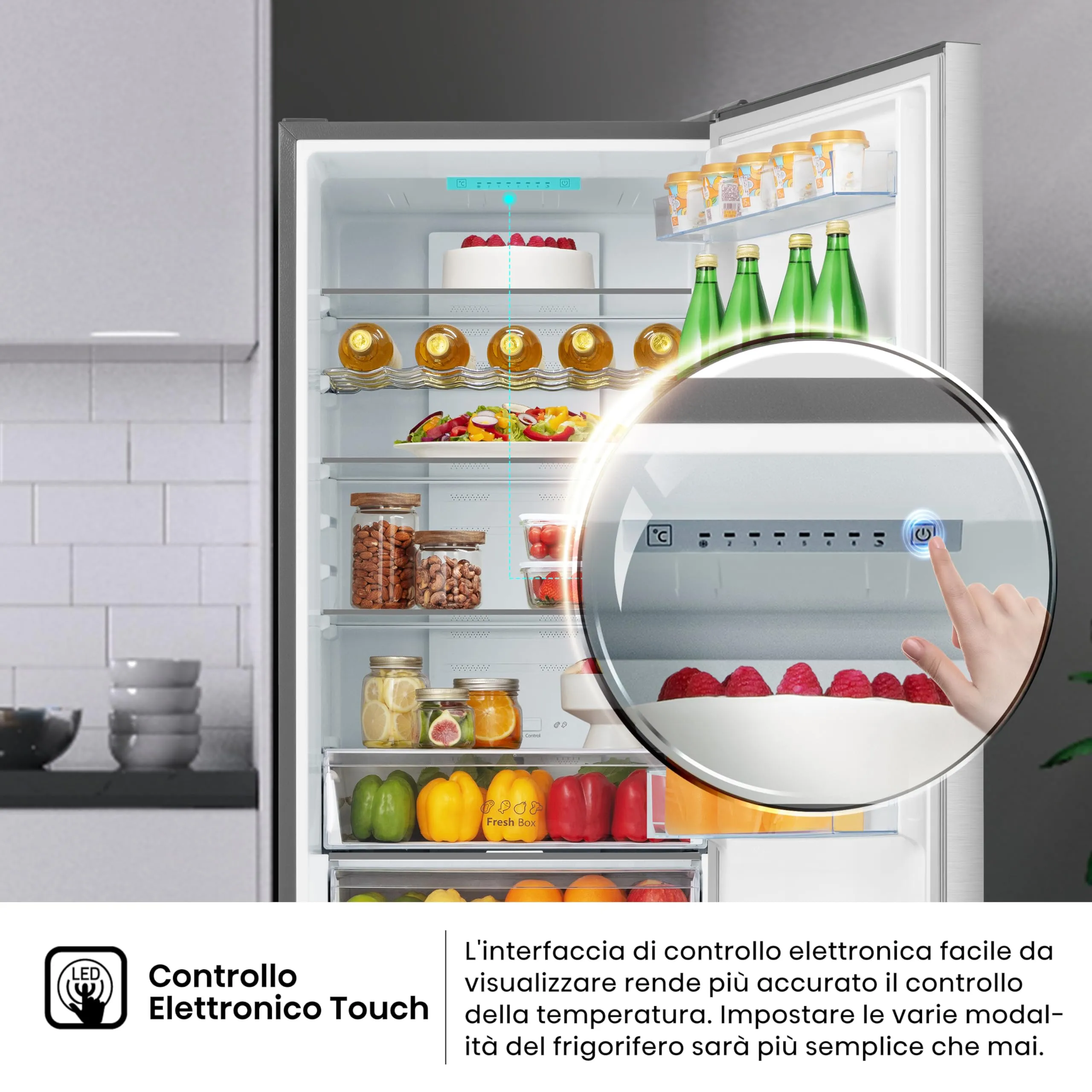 Hisense MC60331IE Frigorifero Combinato Total No Frost, Inox, 200 cm, 336 Litri, Classe E - immagine 7