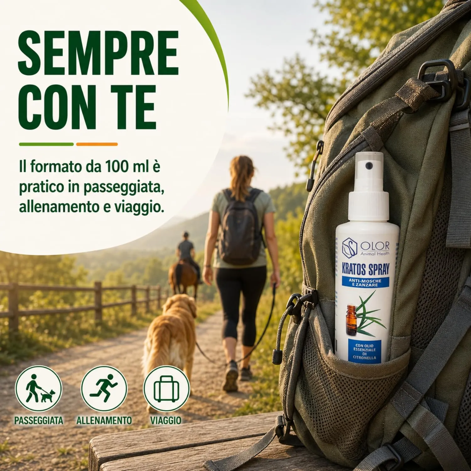 Olor Health Kratos Spray Anti Zanzare e Mosche 100ml per Cane, Gatto, Cavallo - immagine 4