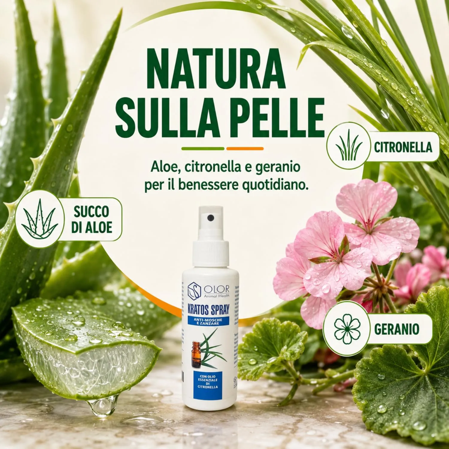 Olor Health Kratos Spray Anti Zanzare e Mosche 100ml per Cane, Gatto, Cavallo - immagine 5