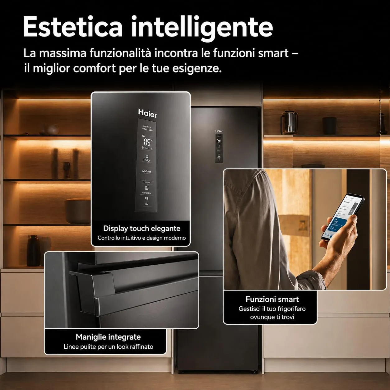 Haier 2D 60 Serie 5 Pro Frigorifero Combinato 409 Litri No Frost Classe A - immagine 9