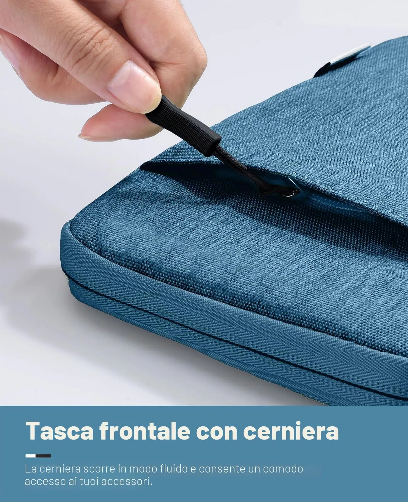 TiMOVO Custodia per Tablet 8-9 Pollici con Tasche, Blu - immagine 3