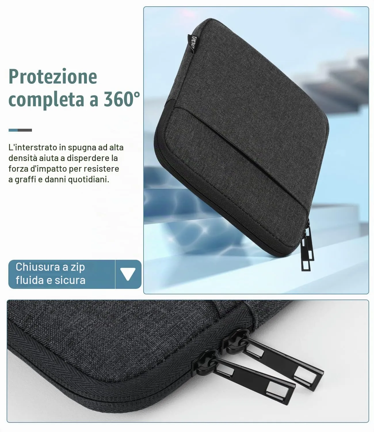 TiMOVO Custodia per Tablet 7-8 Pollici, Grigio Siderale - immagine 3