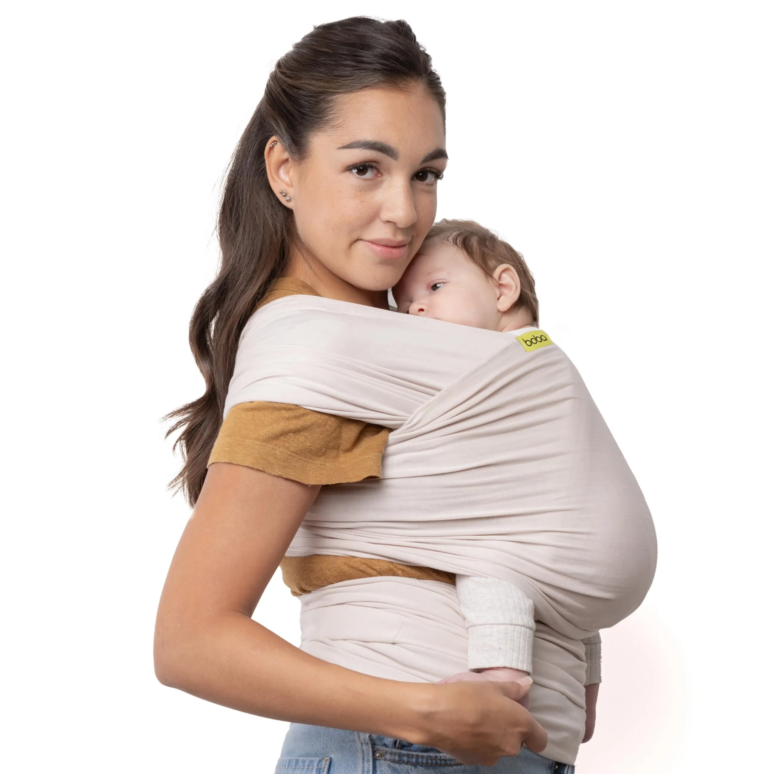 Boba Fascia Porta Bebè Elastica in Bambù Bio, Pietra - immagine 1