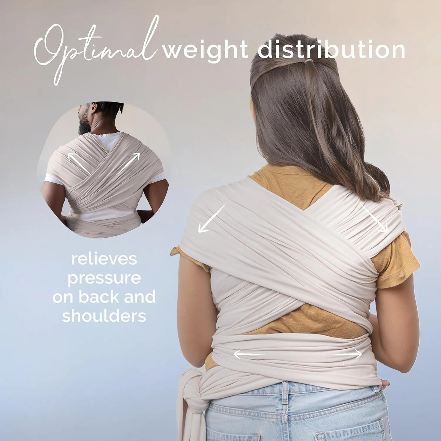 Boba Fascia Porta Bebè Elastica in Bambù Bio, Pietra - immagine 6