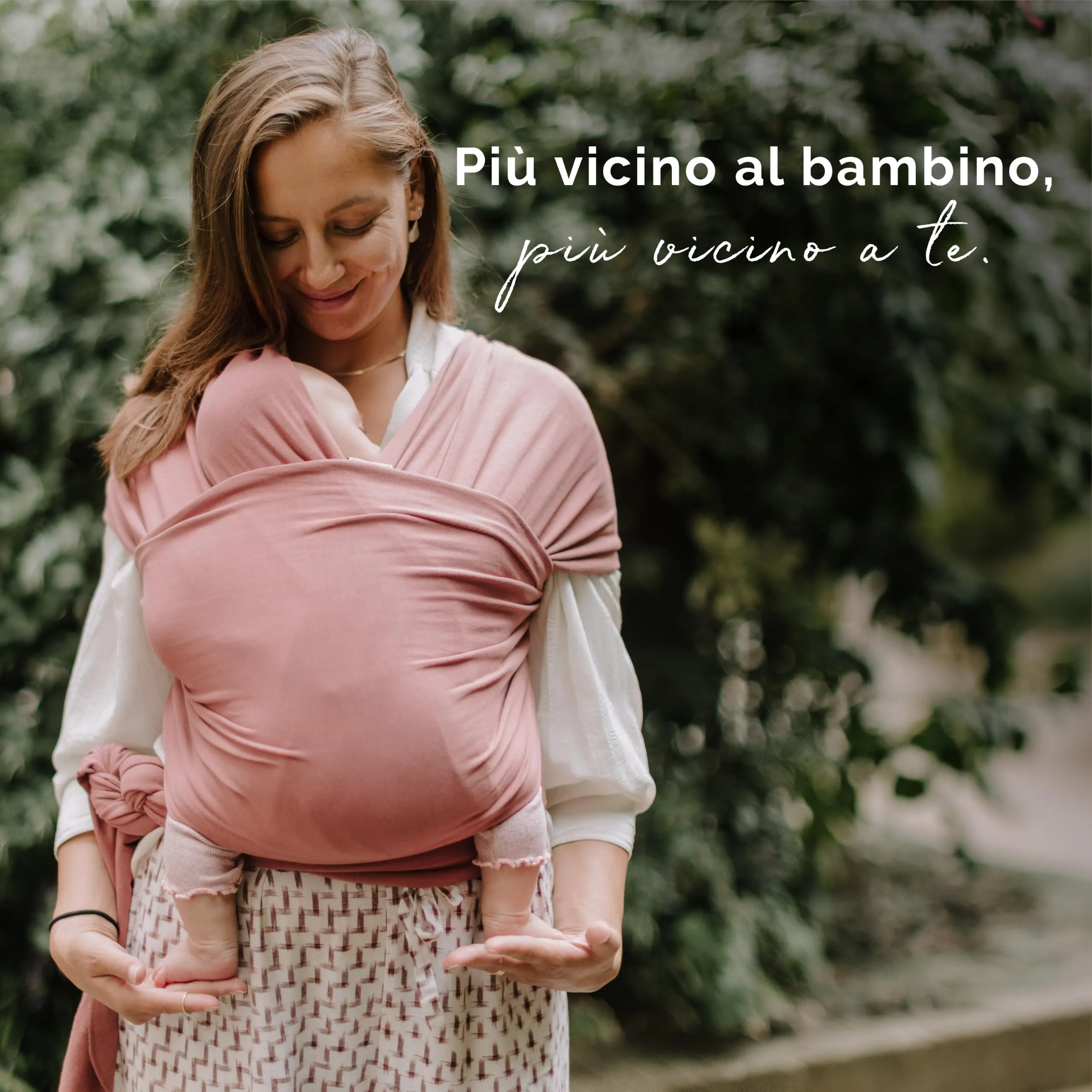 Boba Fascia Porta Bebè Elastica in Cotone, Rosa Antico - immagine 10
