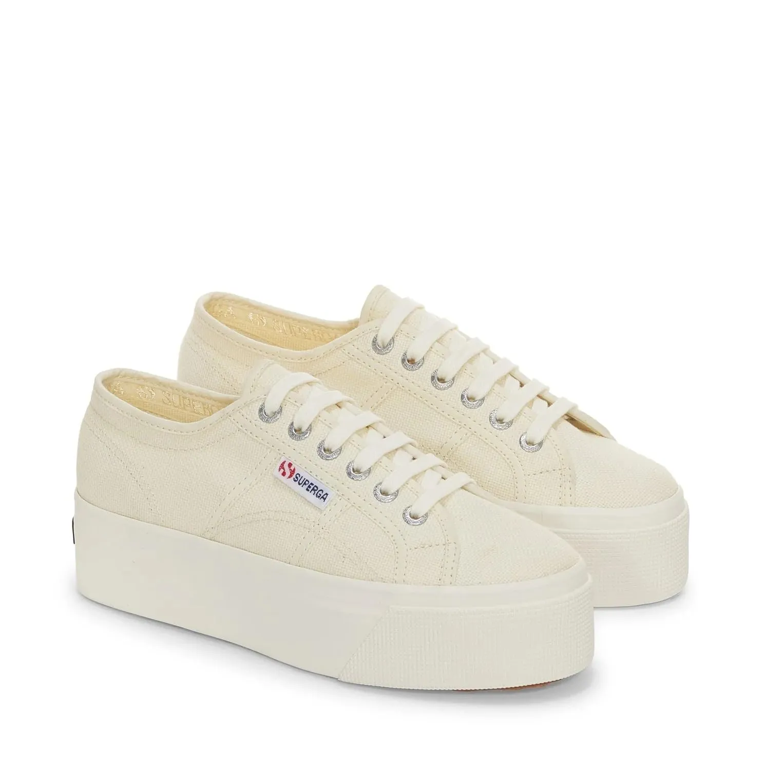Superga 2790 Sneakers Plateau Unisex - Tela, Beige Naturale Favorio - immagine 3