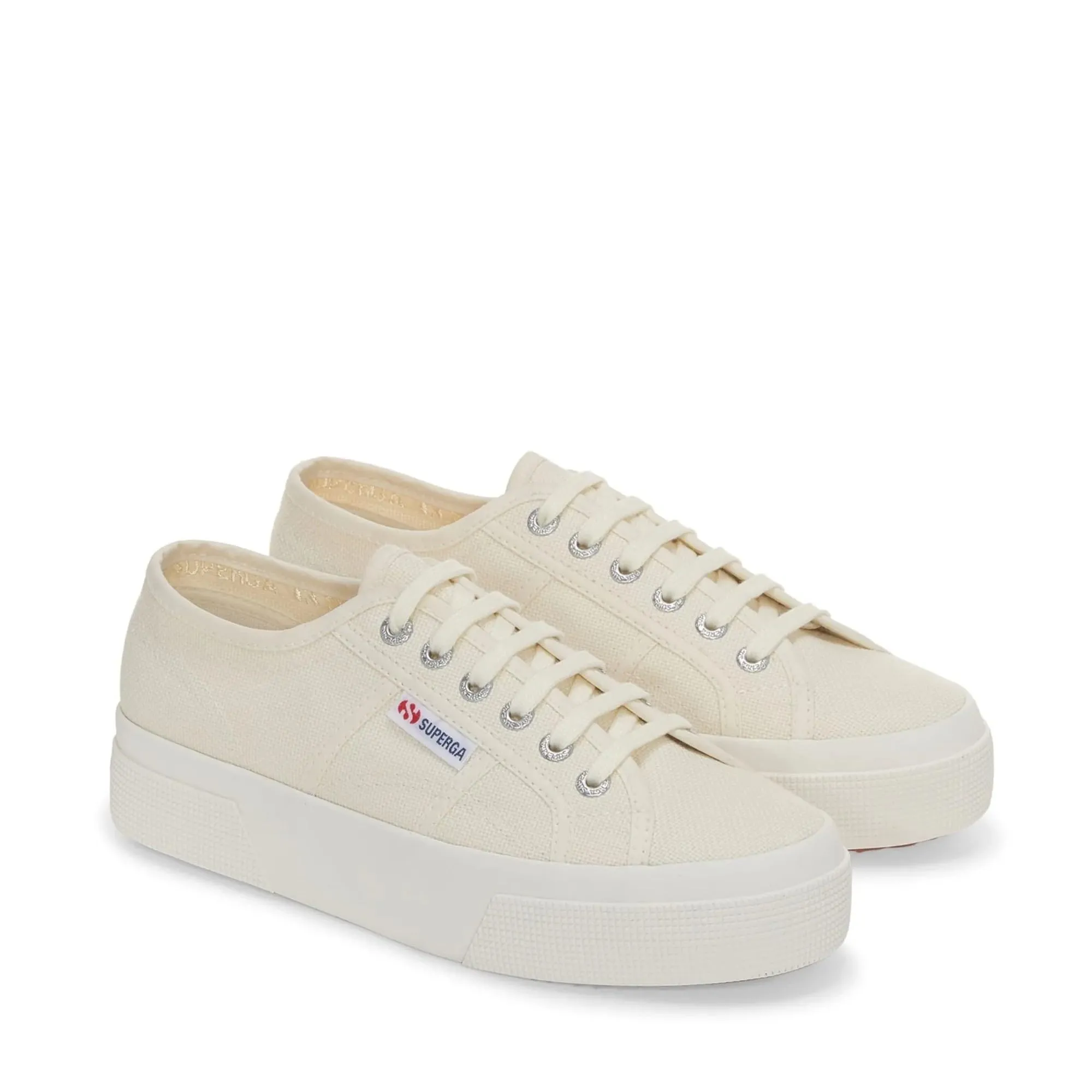Superga 2790 Sneakers con plateau, Beige Naturale Avorio, 10 Women - immagine 4