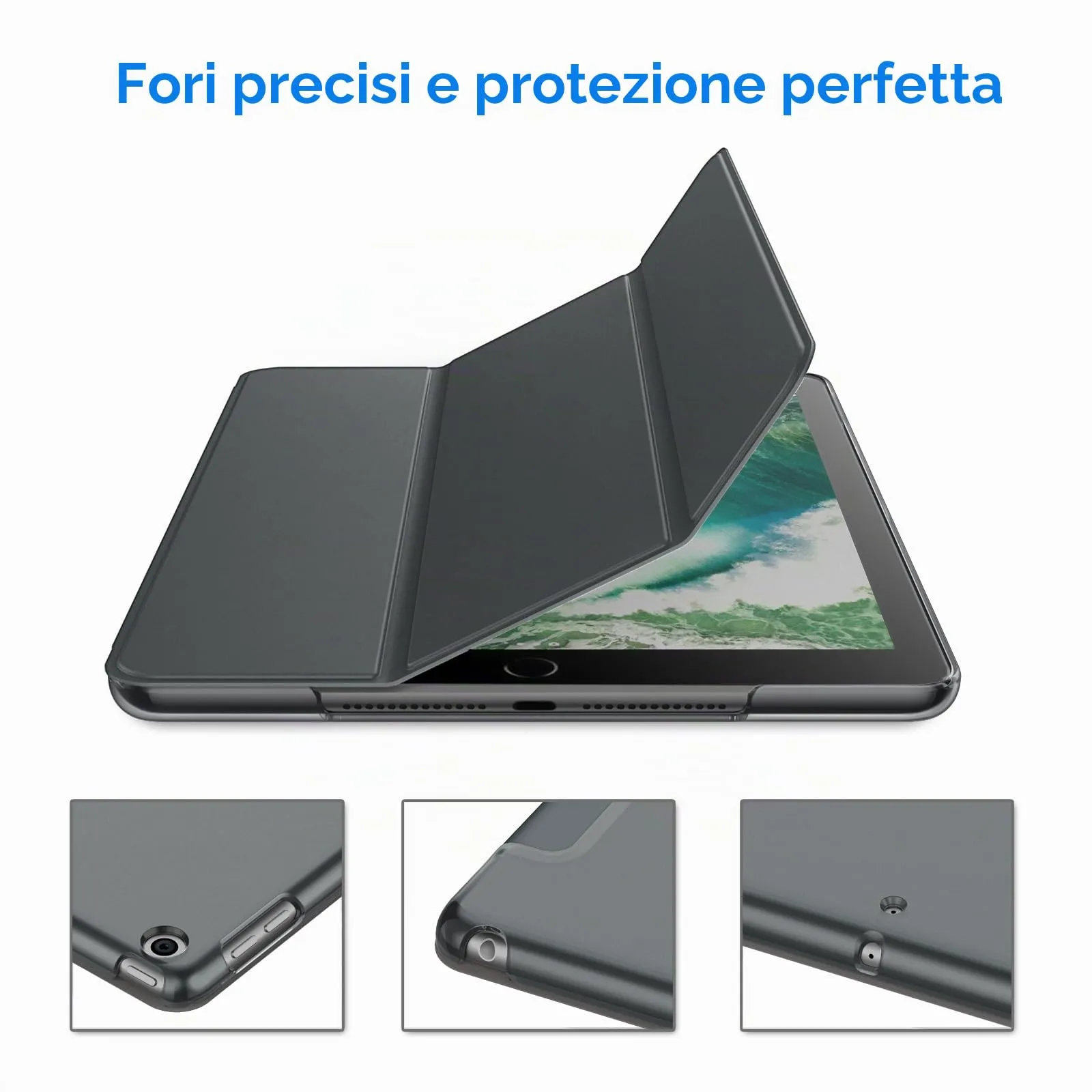 JETech Custodia per iPad 6ª/5ª Gen 9,7" (2018/2017), Grigio Siderale - immagine 3