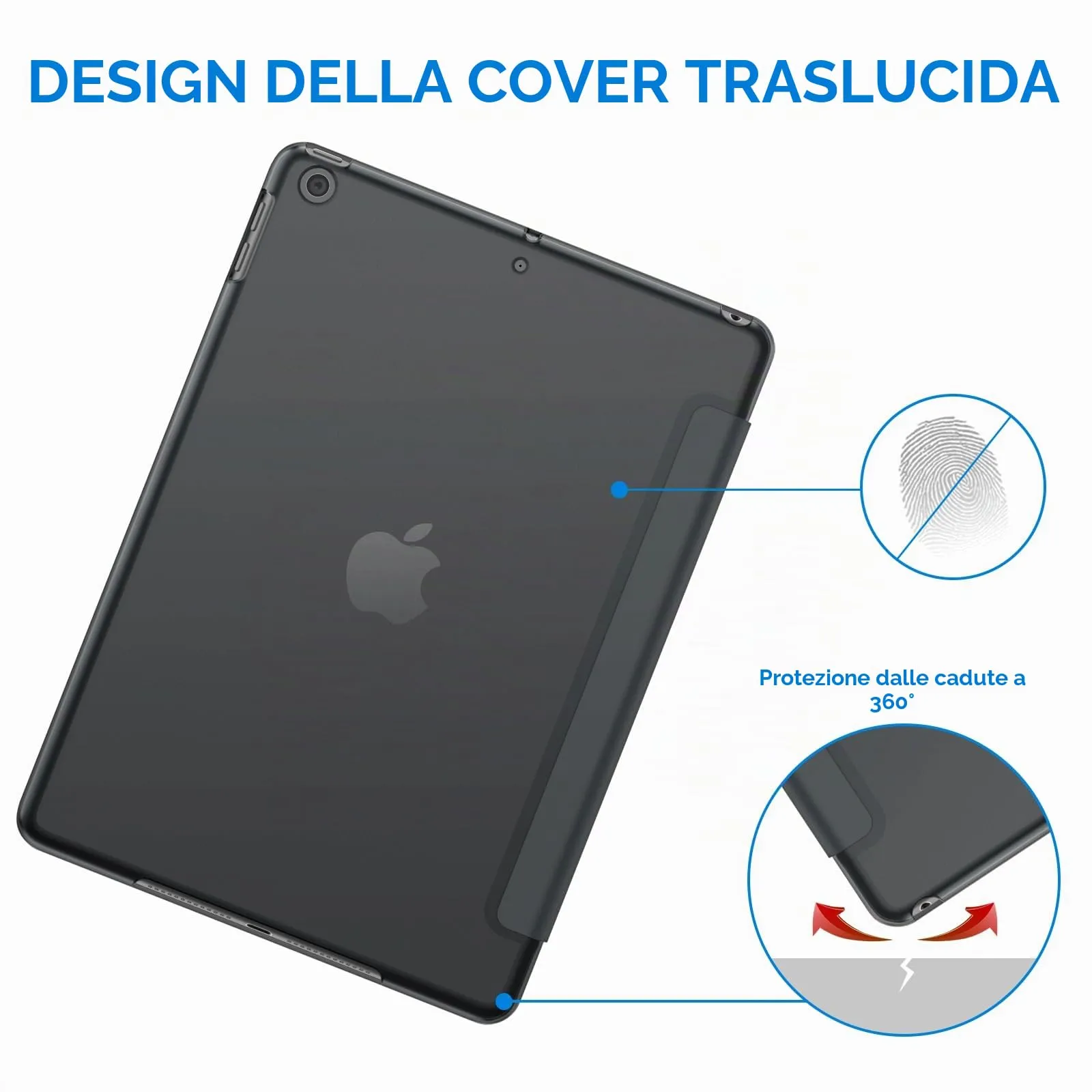 JETech Custodia per iPad 6ª/5ª Gen 9,7" (2018/2017), Grigio Siderale - immagine 4