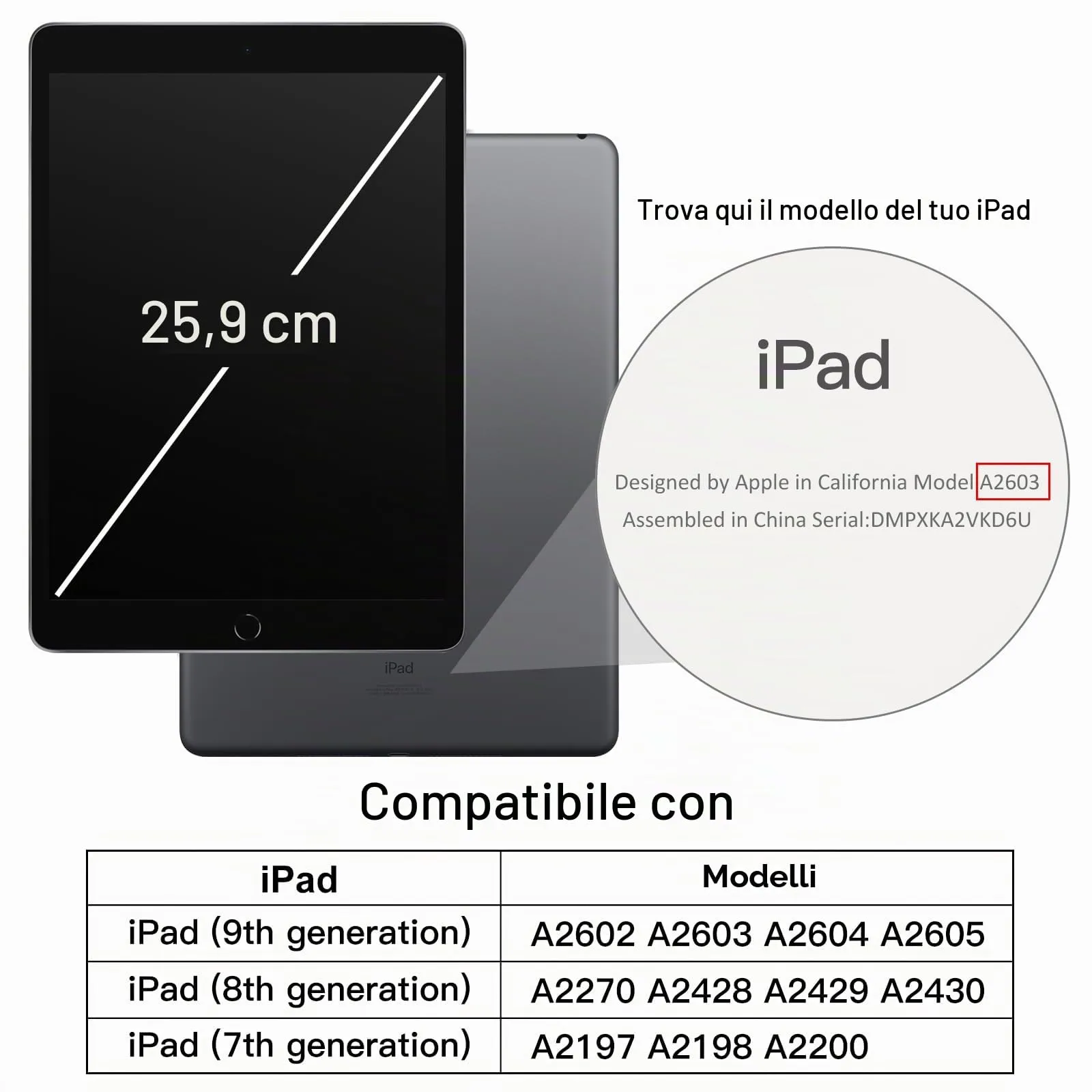JETech Custodia per iPad 9ª/8ª/7ª Gen 10,2", Verde Acqua - immagine 2