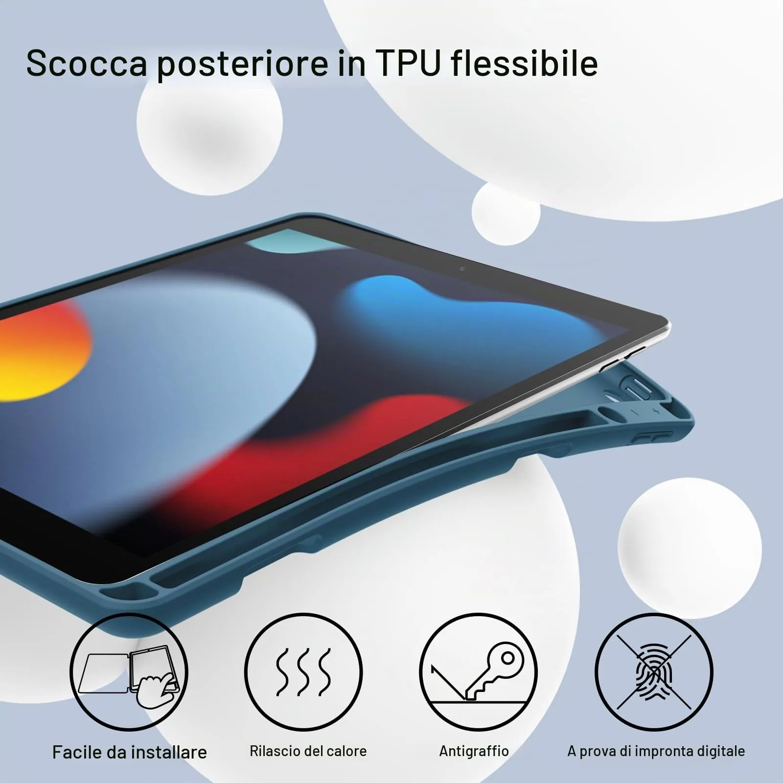 JETech Custodia per iPad 9ª/8ª/7ª Gen 10,2", Verde Acqua - immagine 3