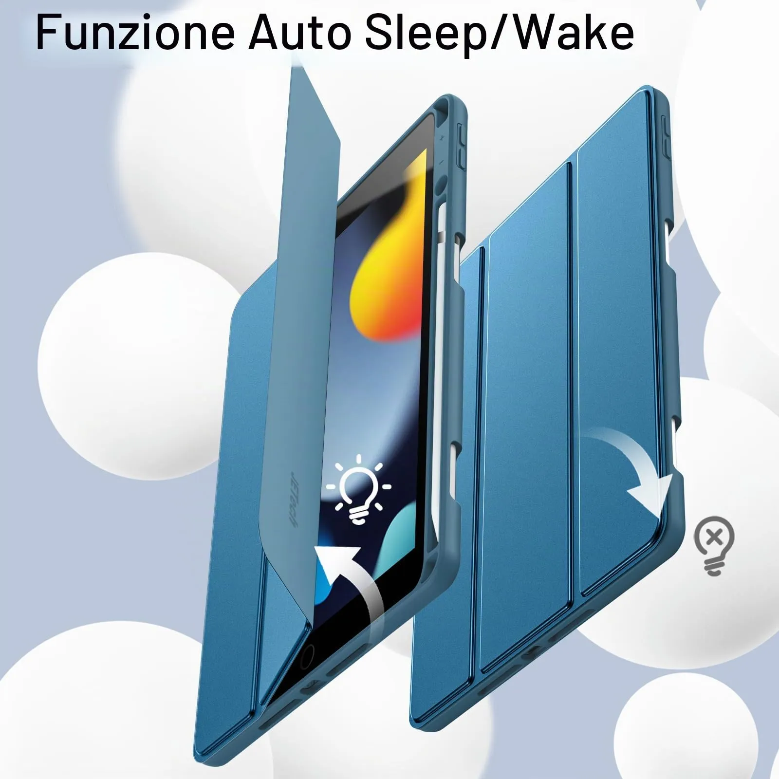 JETech Custodia per iPad 9ª/8ª/7ª Gen 10,2", Verde Acqua - immagine 6