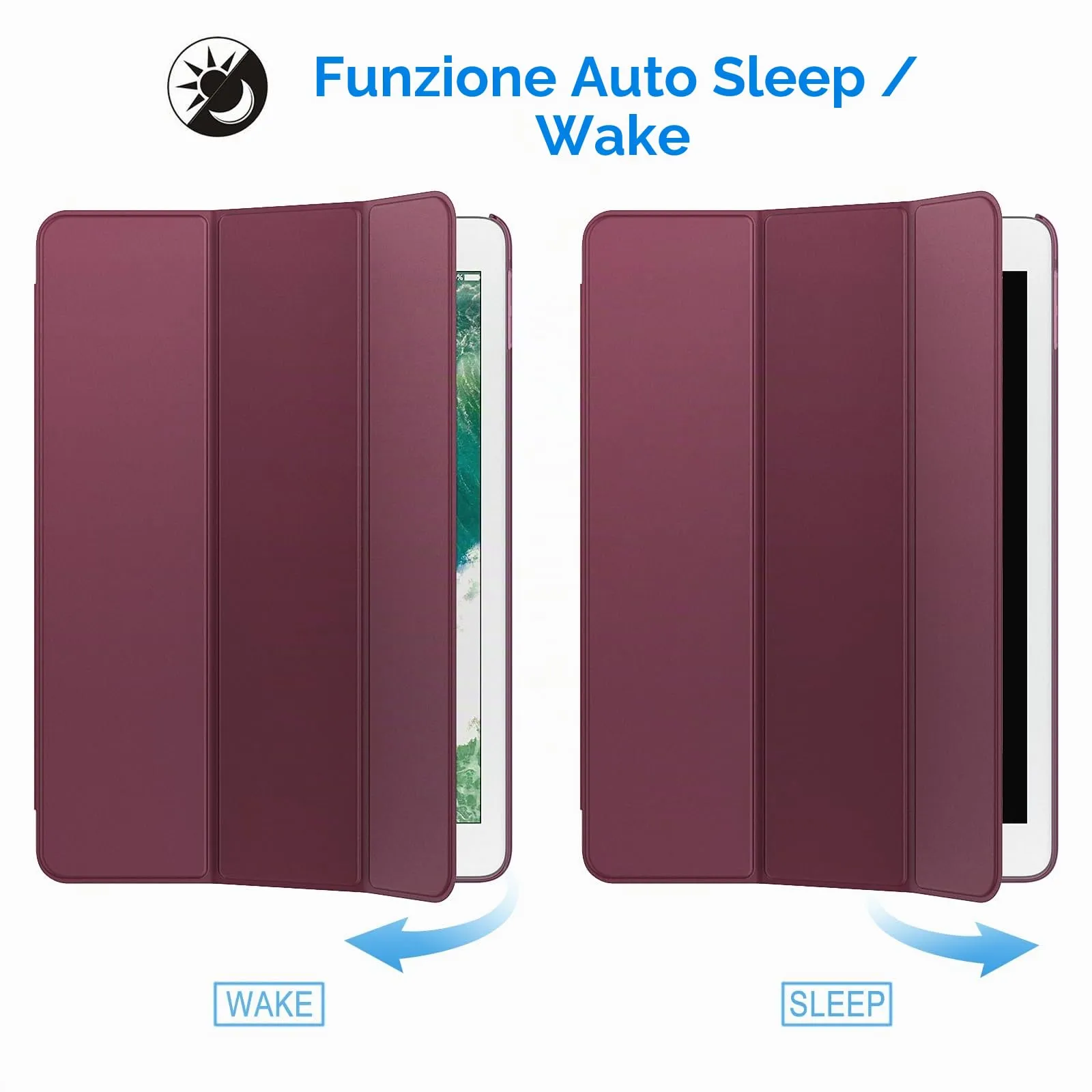 JETech Custodia per iPad 6ª/5ª Gen 9,7" (2018/2017), Vino Rosso - immagine 6