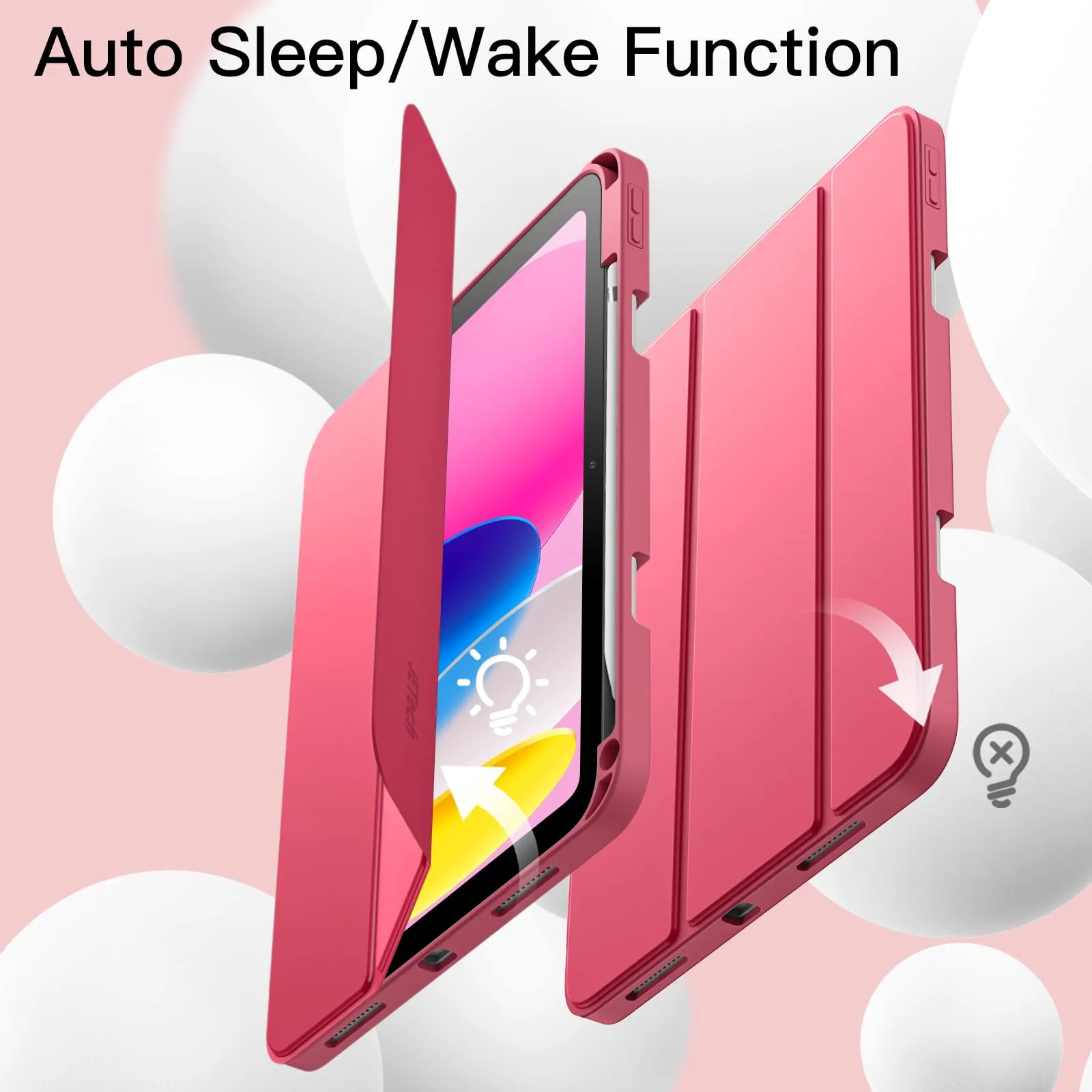 JETech Custodia per iPad 11ª/10ª Gen, Rosa - immagine 6