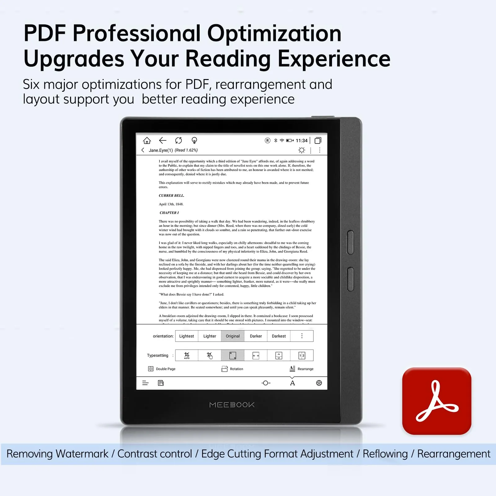 Meebook M7 E-Reader - 6.8" E Ink Carta Display, 300PPI, Android 11, Quad Core Processor, 3GB RAM, 32GB Storage, Micro-SD Slot, Gray - immagine 4