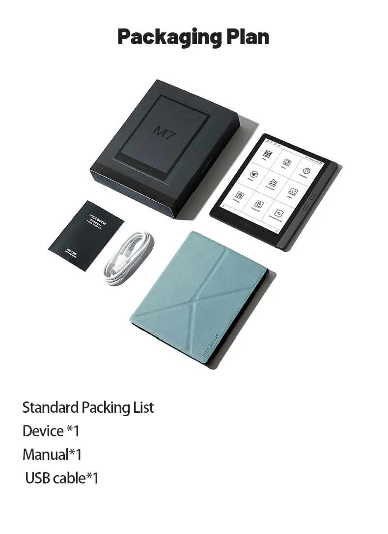 Meebook M7 E-Reader - 6.8" E Ink Carta Display, 300PPI, Android 11, Quad Core Processor, 3GB RAM, 32GB Storage, Micro-SD Slot, Gray - immagine 10