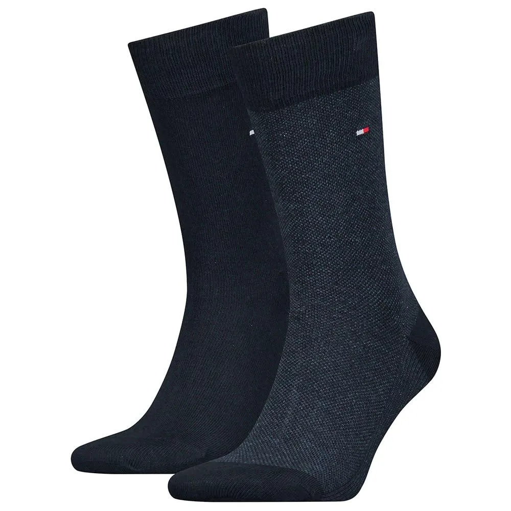 Tommy Hilfiger Classic Men's Socks, Navy 104, 39-42 (Pack of 2) - immagine 1