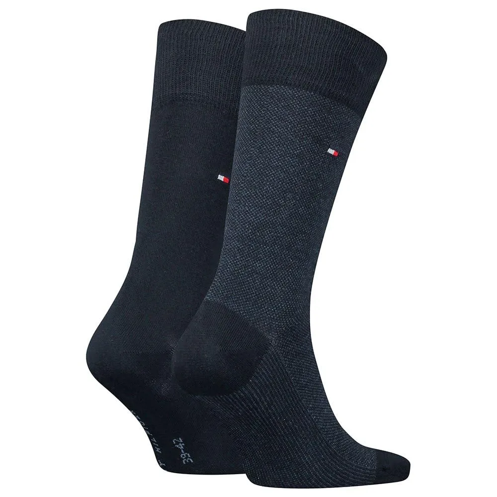 Tommy Hilfiger Classic Men's Socks, Navy 104, 39-42 (Pack of 2) - immagine 2