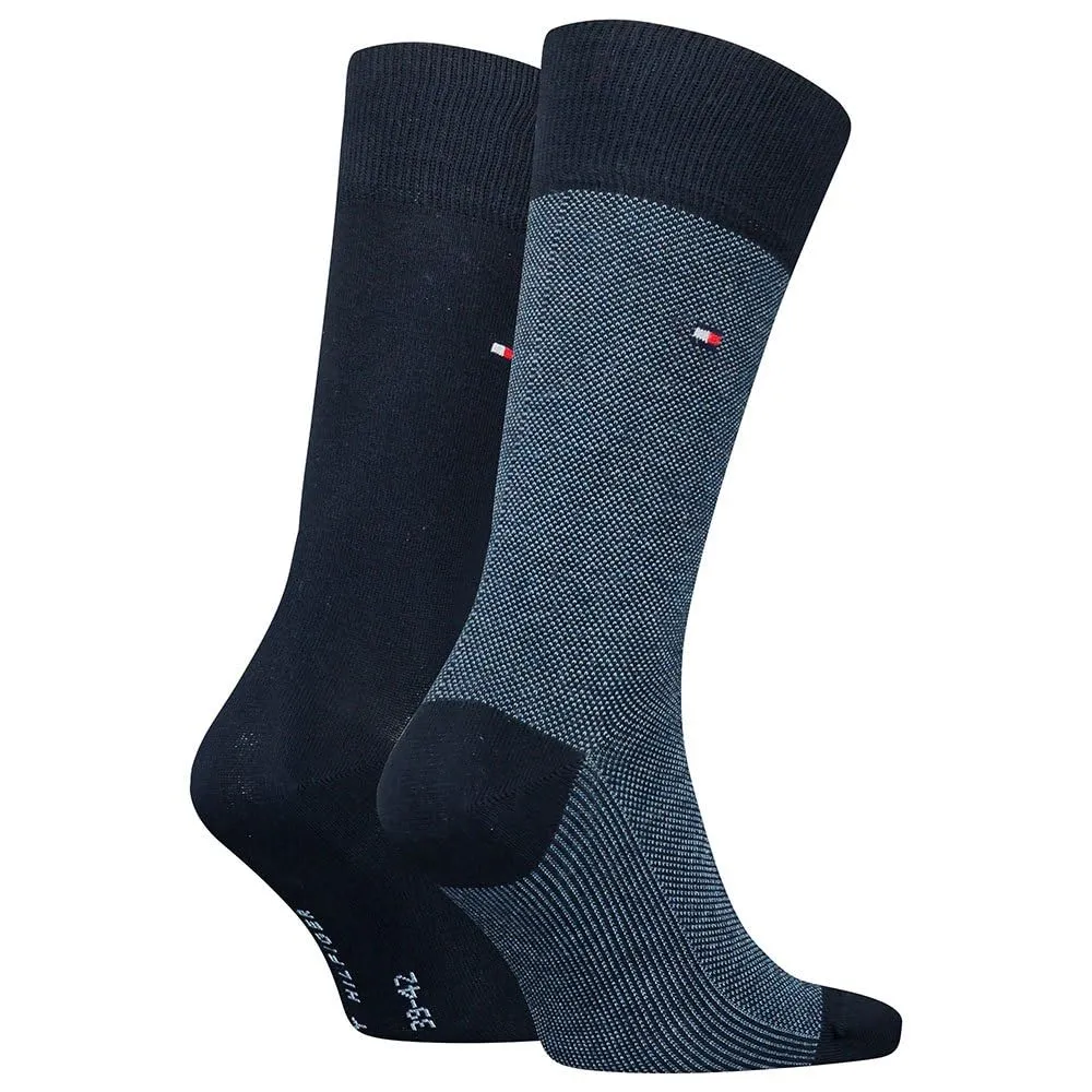Tommy Hilfiger Classic Men's Socks, Navy 6104, 39-42 (Pack of 2) - immagine 2