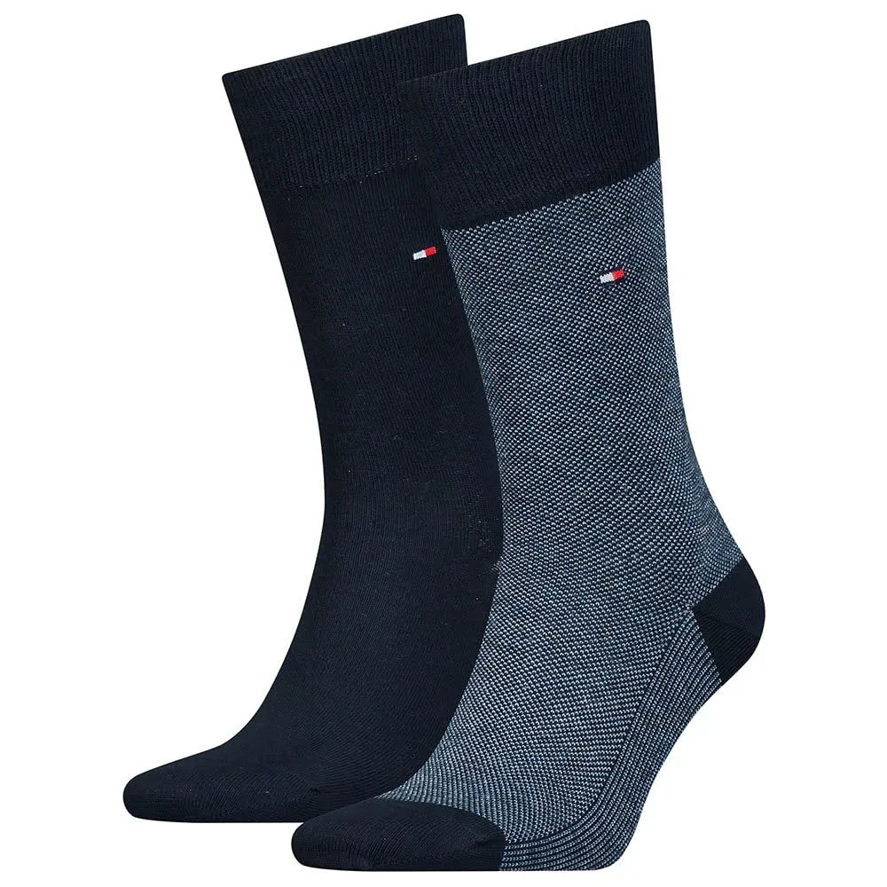 Tommy Hilfiger Classic Calzini Uomo, Navy 6104, 43-46 (Pacco da 2) - immagine 1