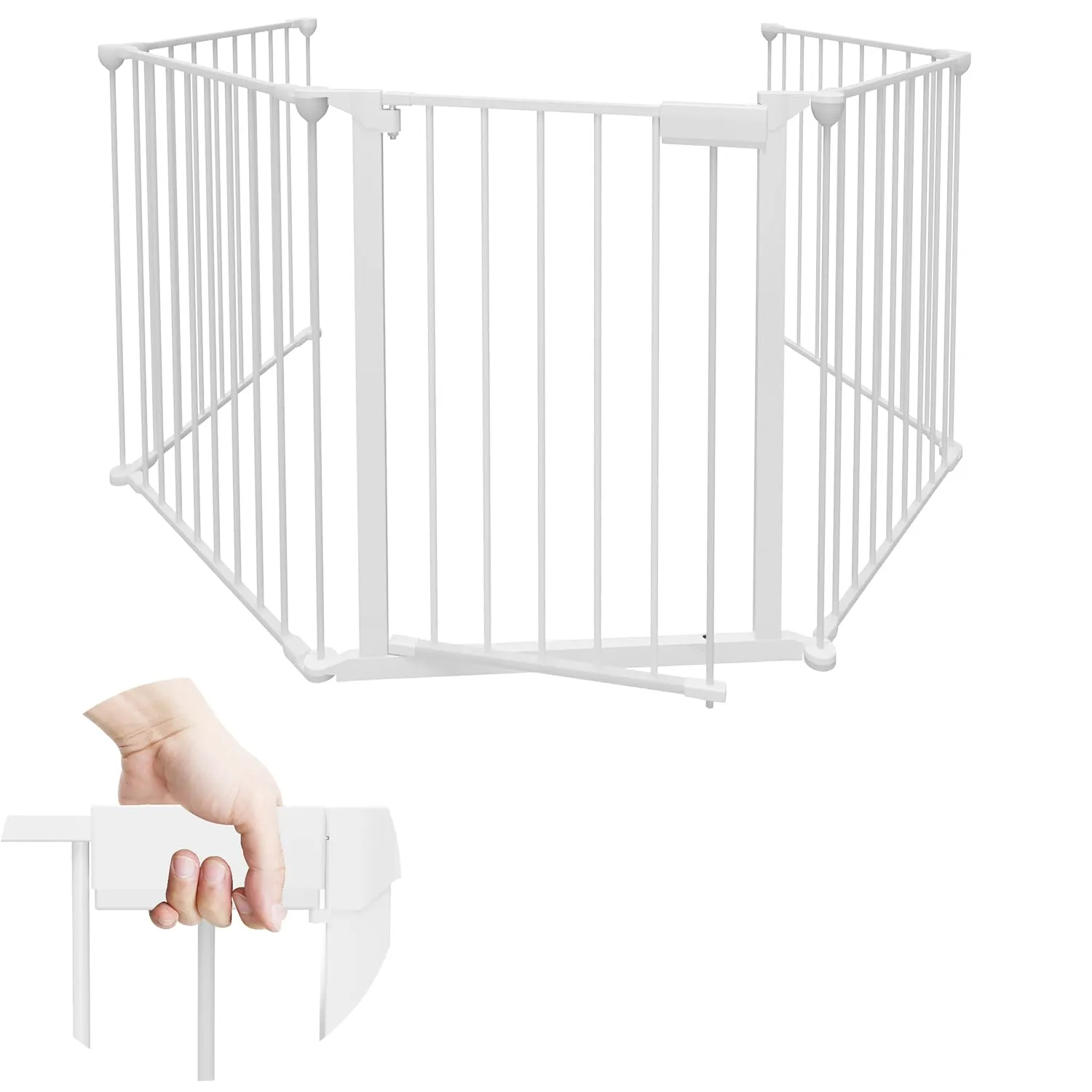 Sonnewelt Cancelletto per bambini e animali domestici, 310 cm, Metallo, Bianco - immagine 4
