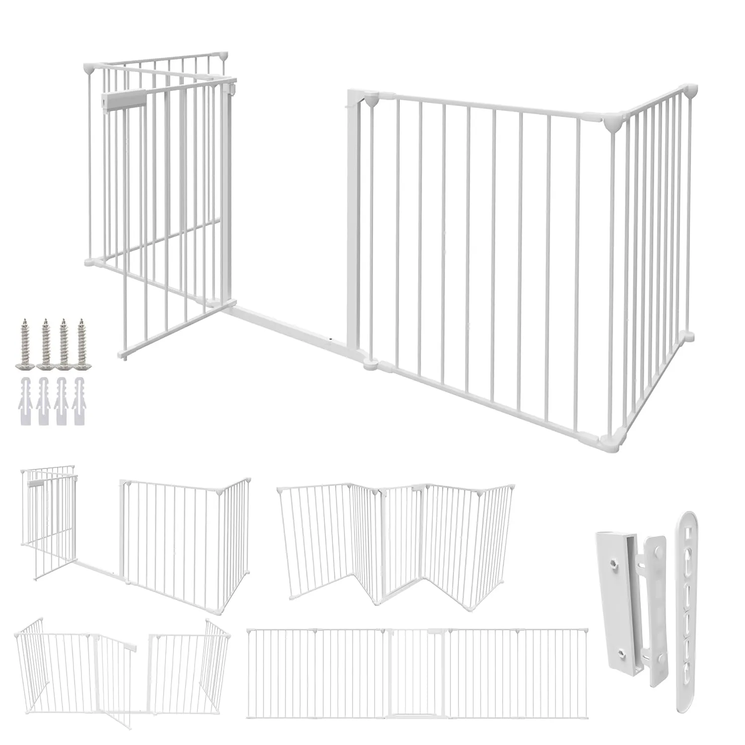 Sonnewelt Cancelletto per bambini e animali domestici, 310 cm, Metallo, Bianco - immagine 6