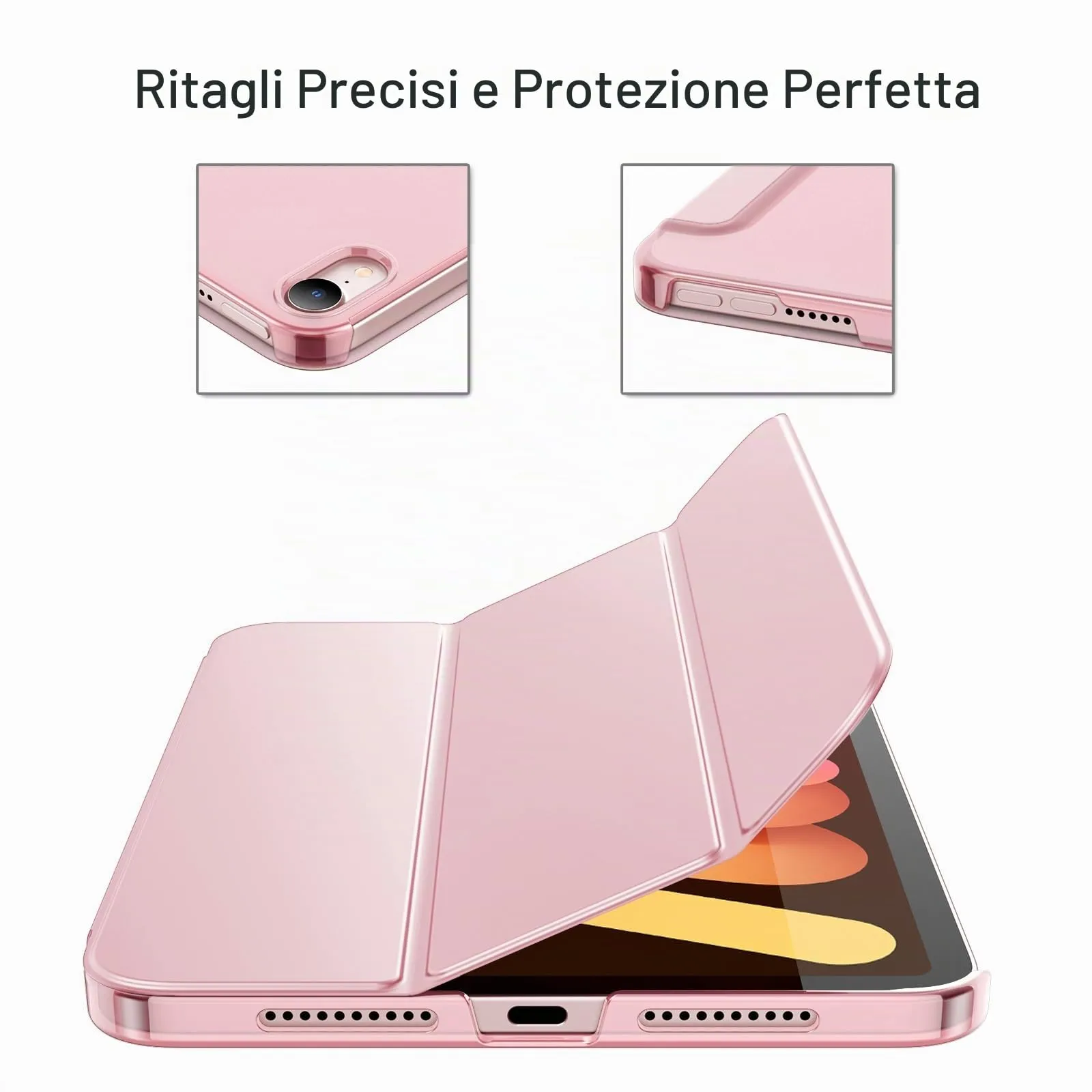 JETech Custodia per iPad mini A17 Pro/6ª Gen, Rosa - immagine 3