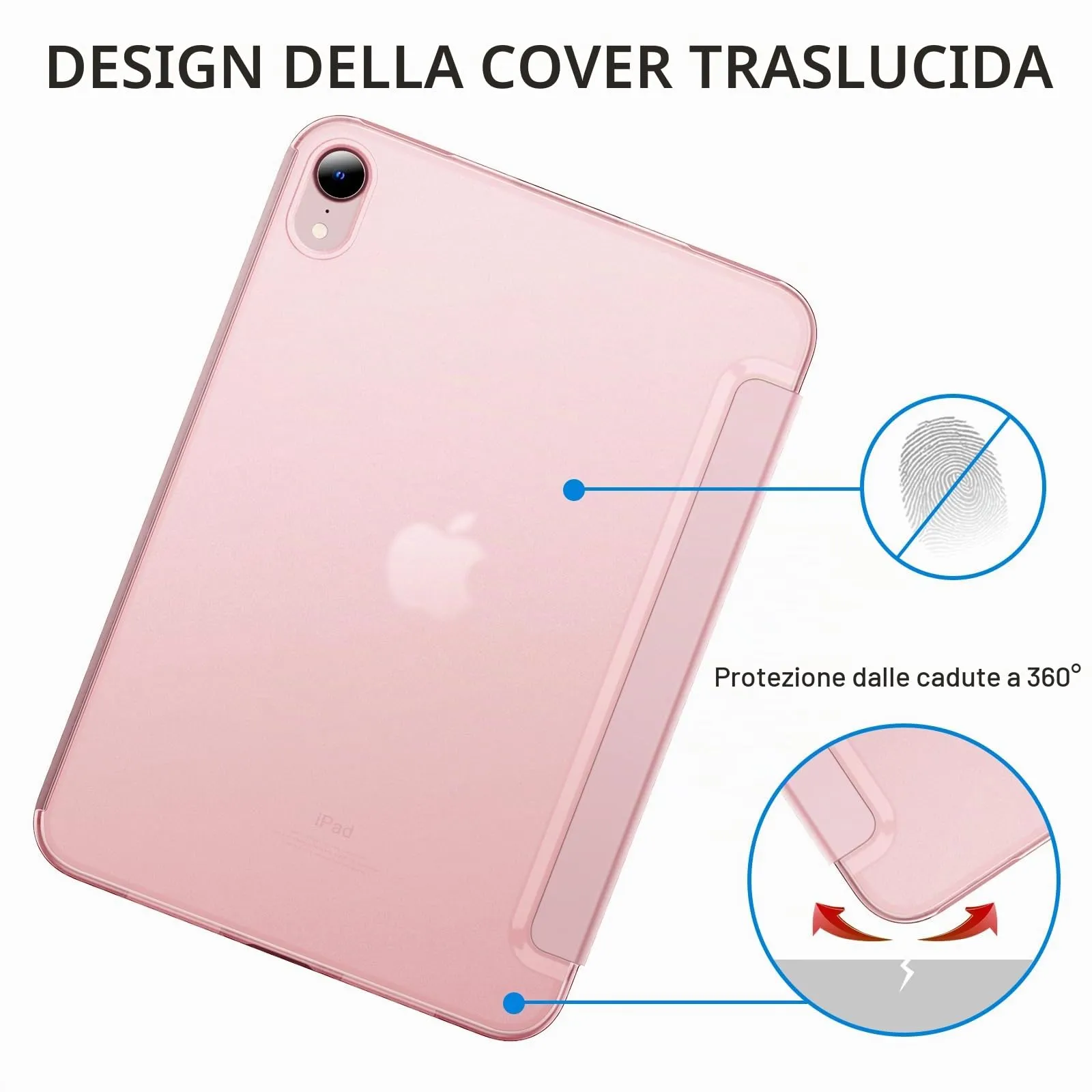 JETech Custodia per iPad mini A17 Pro/6ª Gen, Rosa - immagine 4