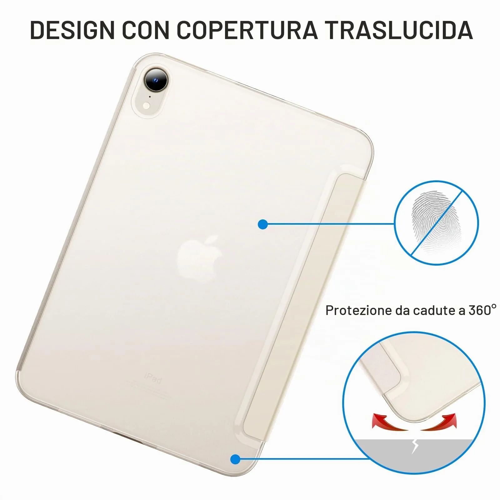 JETech Custodia per iPad mini A17 Pro / 6ª Gen, Galassia - immagine 4